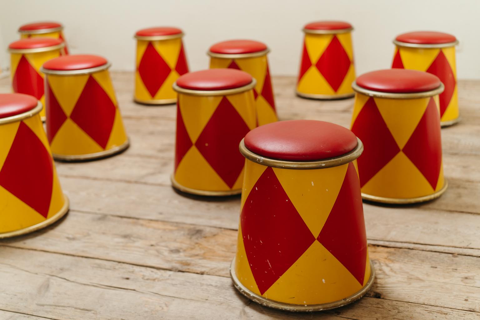Lot of Twelve 1980's Circus Stools 8