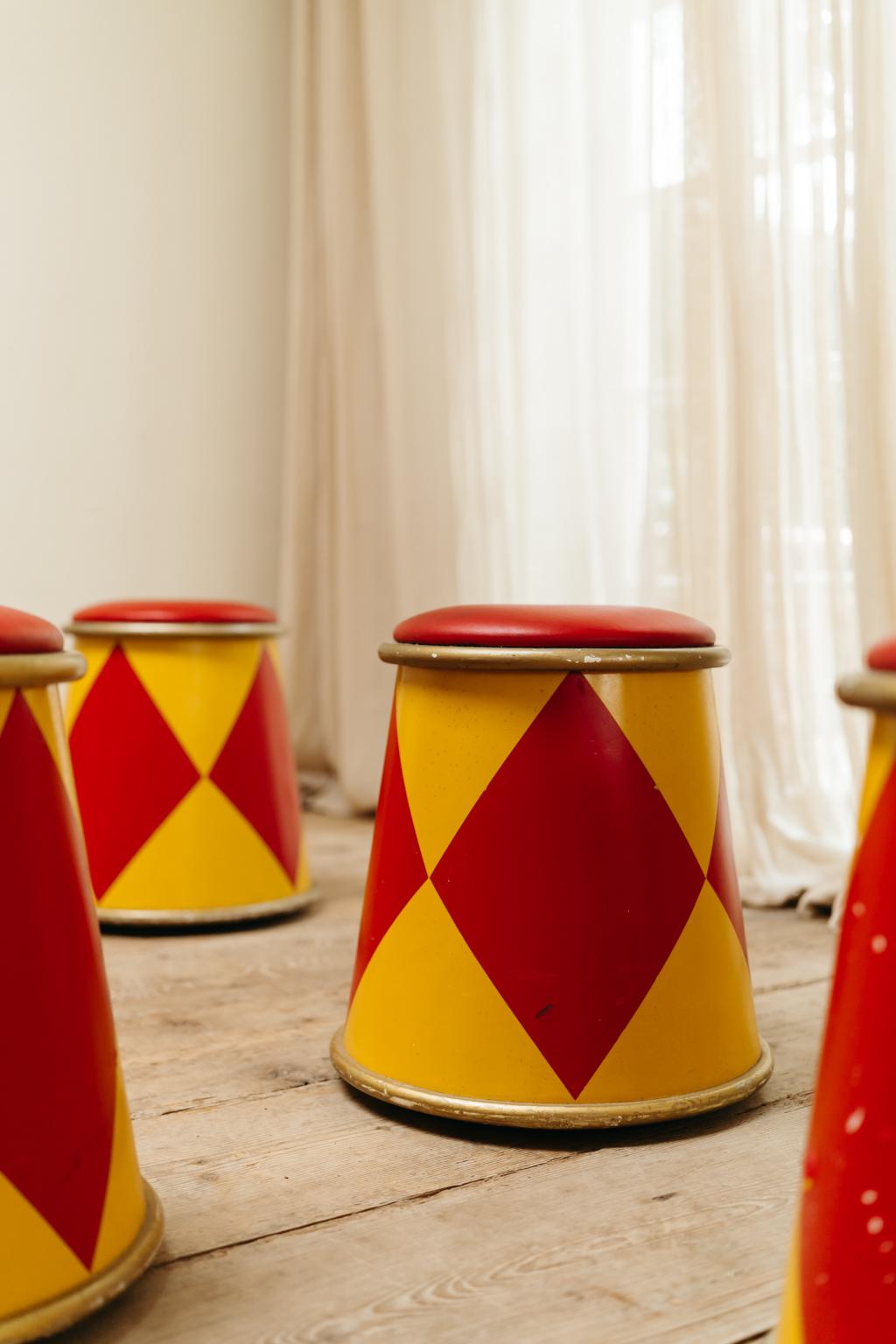 20th Century Lot of Twelve 1980's Circus Stools