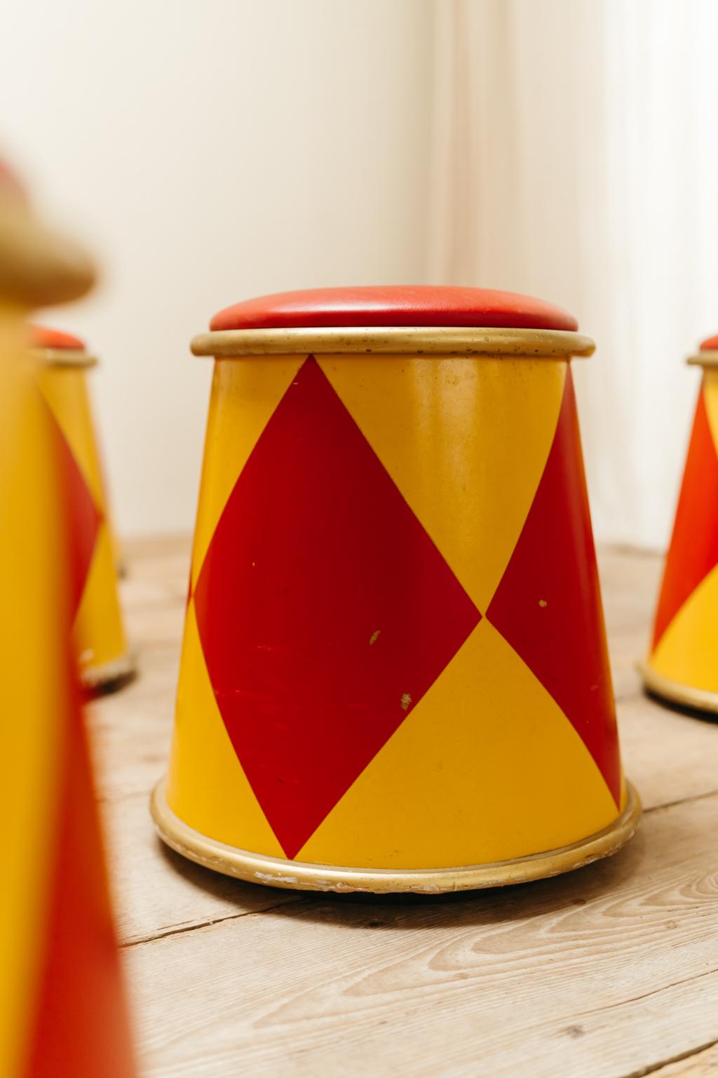 Lot of Twelve 1980's Circus Stools 1