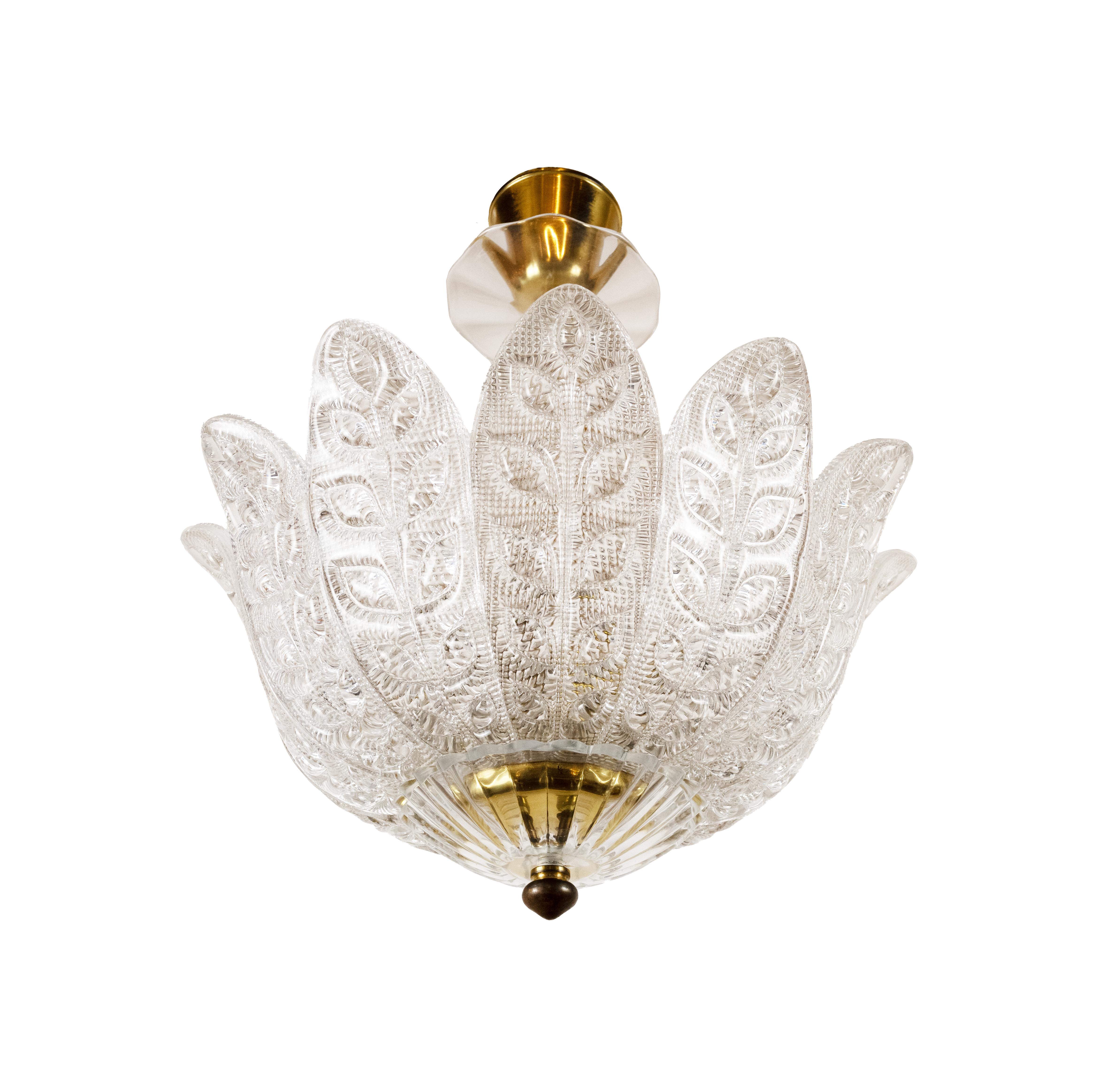 Svedese Ciondolo da soffitto a forma di loto di Carl Fagerlund per Orrefors in vendita