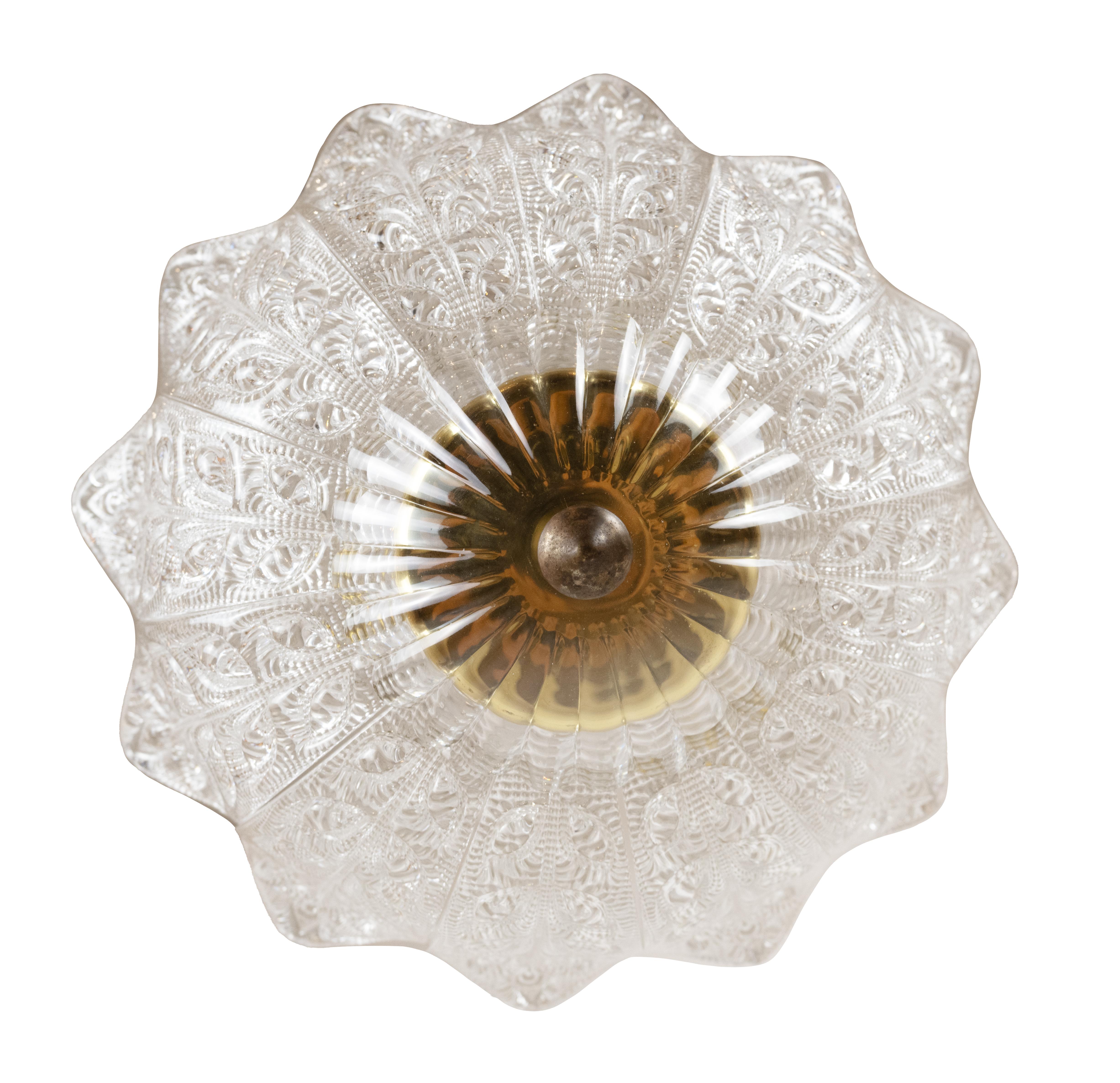 Ciondolo da soffitto a forma di loto di Carl Fagerlund per Orrefors In condizioni buone in vendita a New York, NY