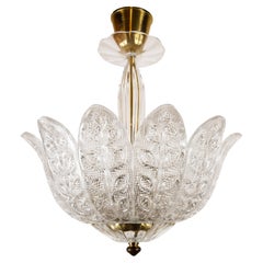 A Lotus-Form Ceiling Pendant by Carl Fagerlund for Orrefors