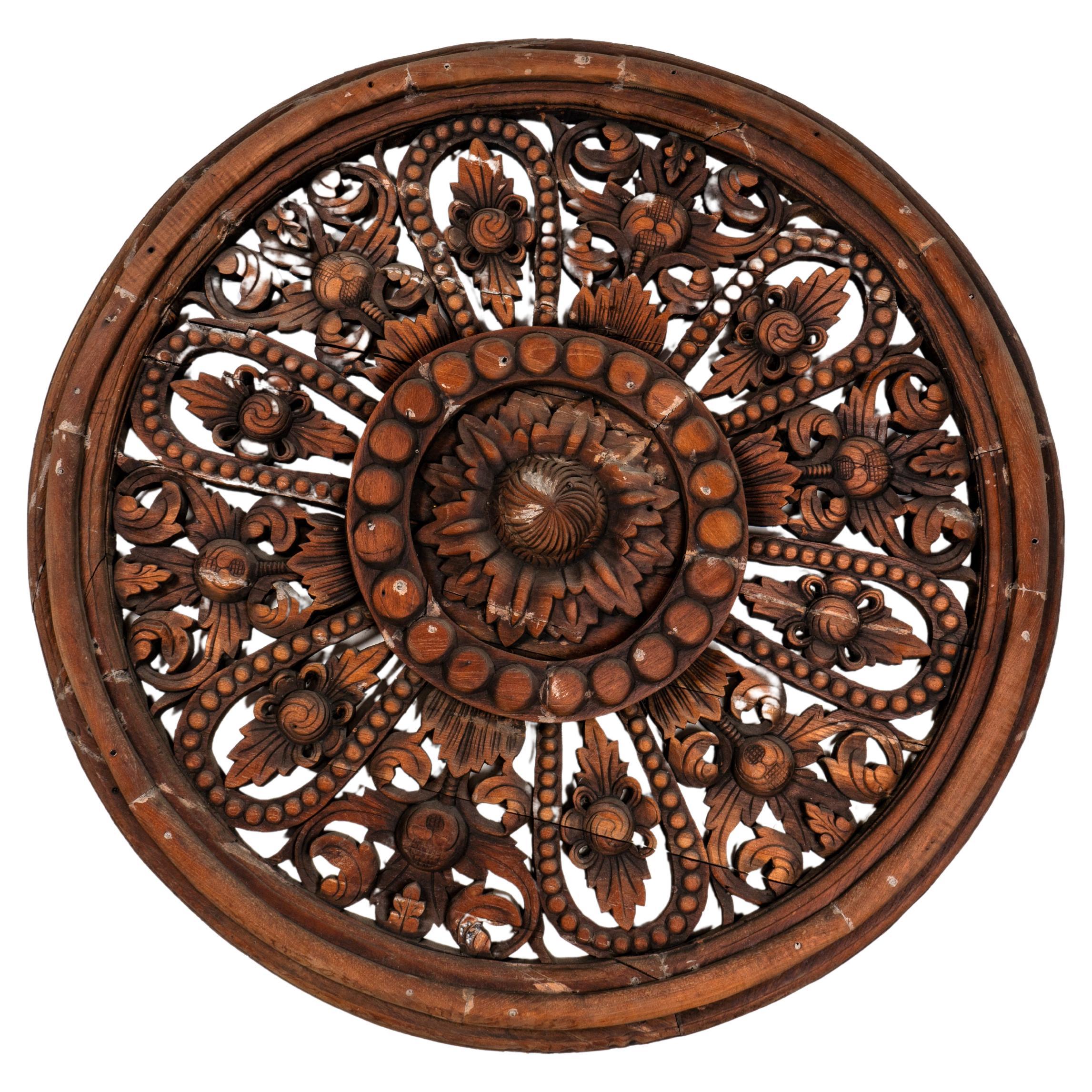 A Lotus-Form Thai Temple Ceiling Medallion For Sale