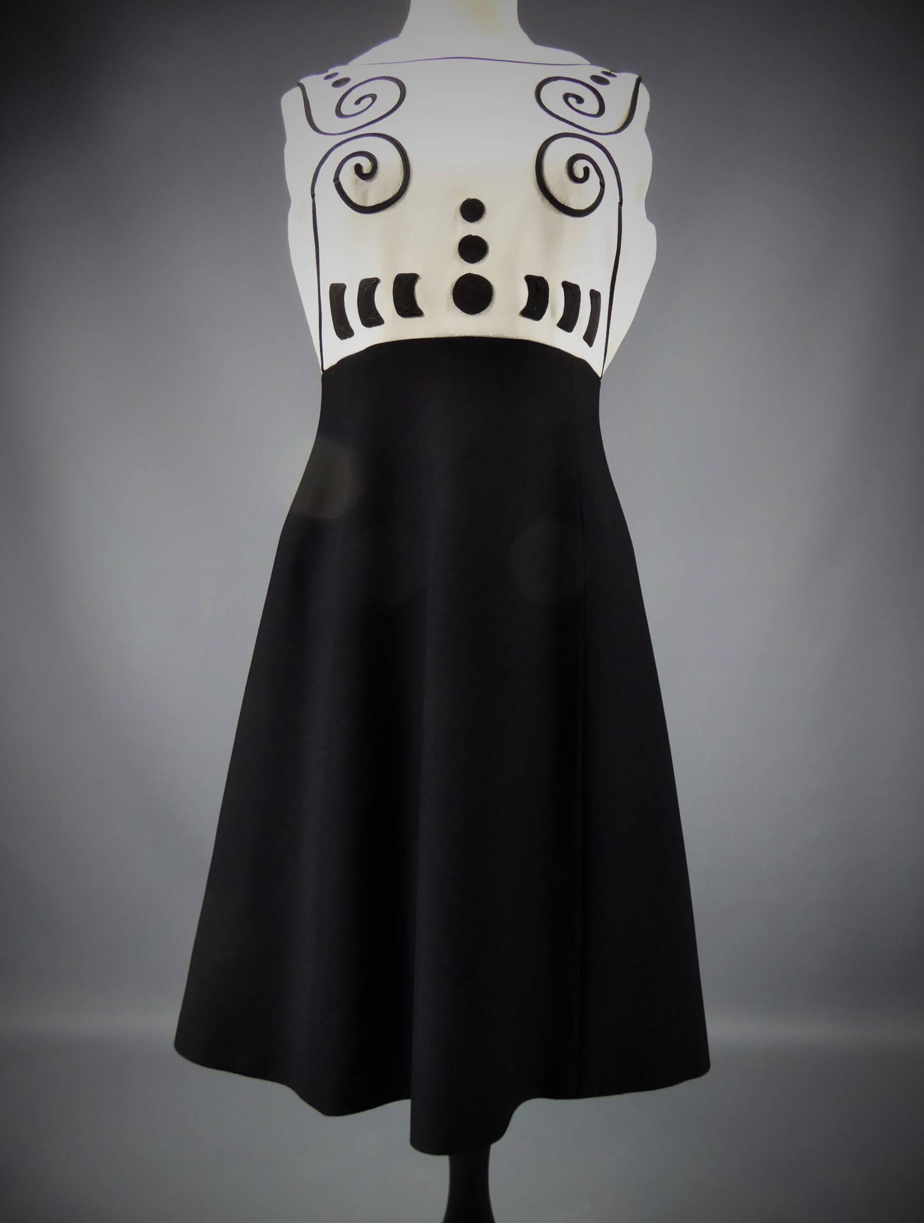 Black A Louis Féraud At Rembrandt Dress, Circa 1980 For Sale