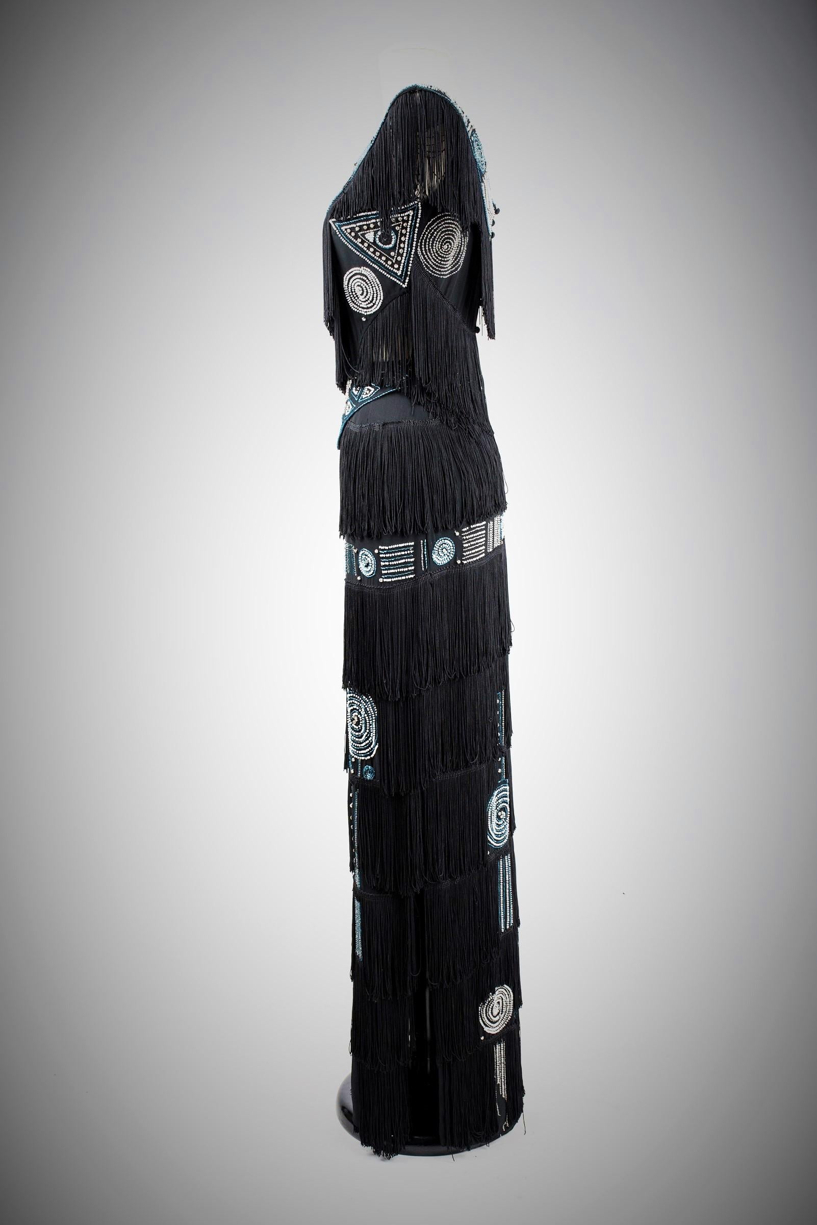 A Louis Féraud Couture Embroidered Evening Dress - Fall Winter 1979 For Sale 11