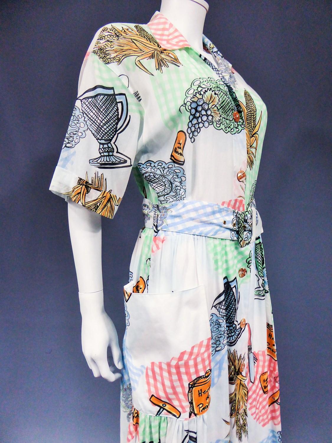 Robe Louis Féraud en polyamide imprimé Circa 1970 en vente 6