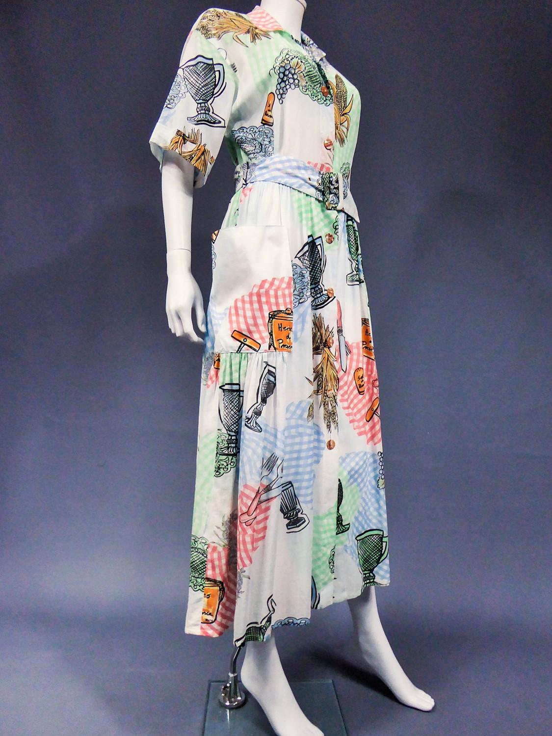 Robe Louis Féraud en polyamide imprimé Circa 1970 en vente 7