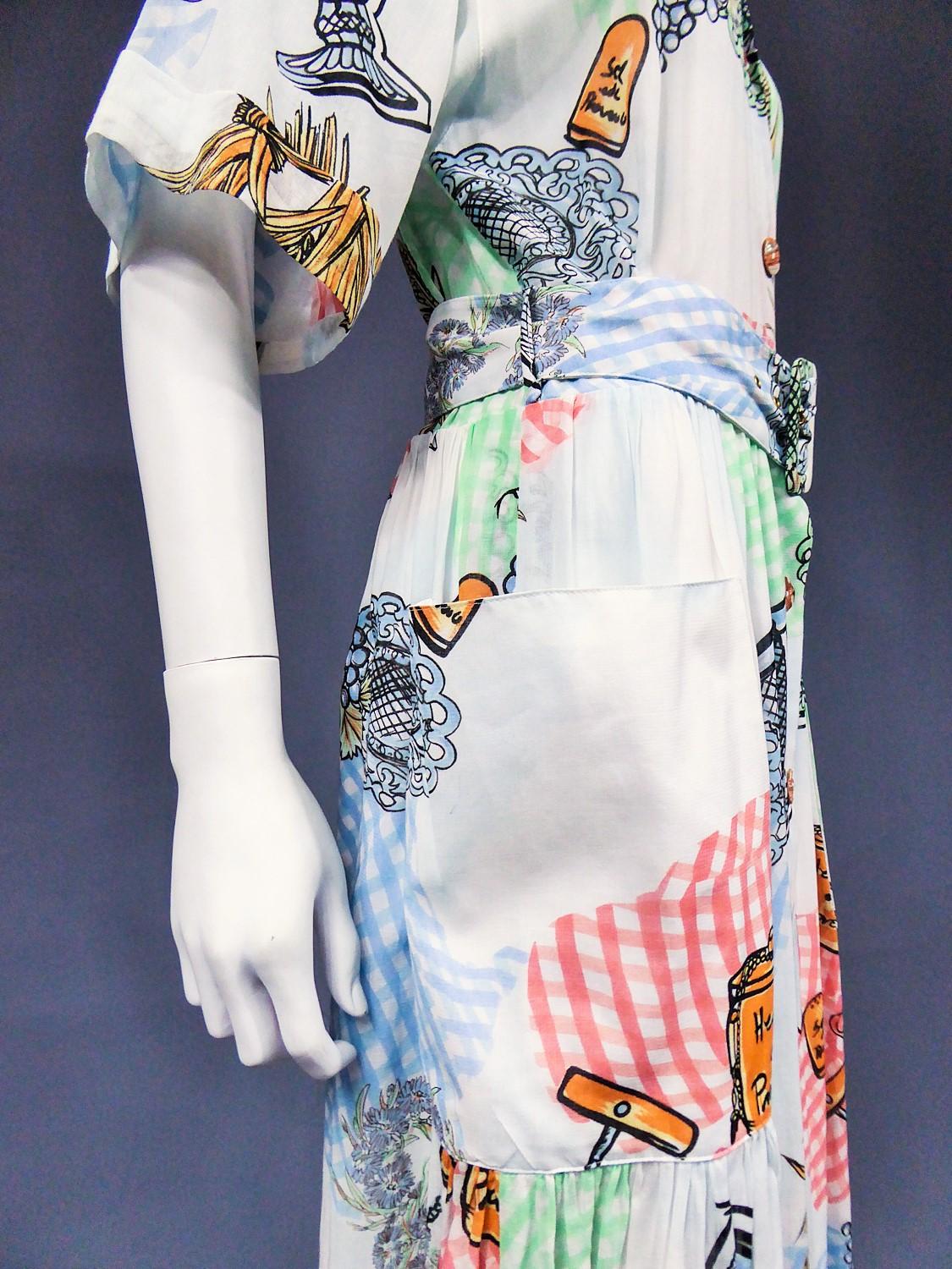 Robe Louis Féraud en polyamide imprimé Circa 1970 en vente 8