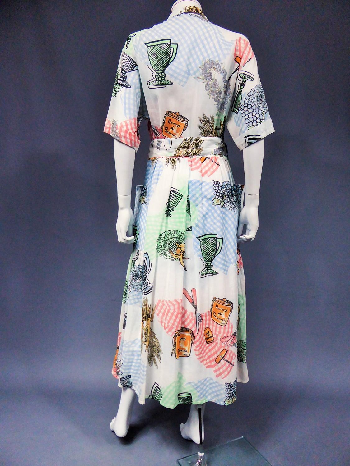 Robe Louis Féraud en polyamide imprimé Circa 1970 en vente 9