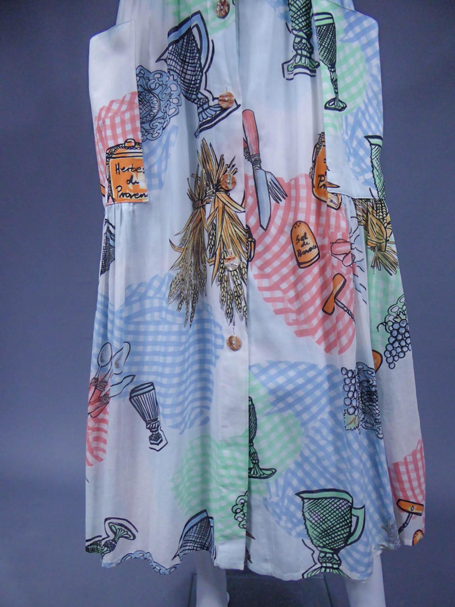 Women's A Louis Féraud Dress in Printed Polyamide Circa 1970 For Sale