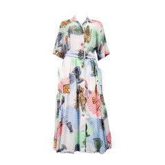 A Louis Féraud Dress in Printed Polyamide Circa 1970