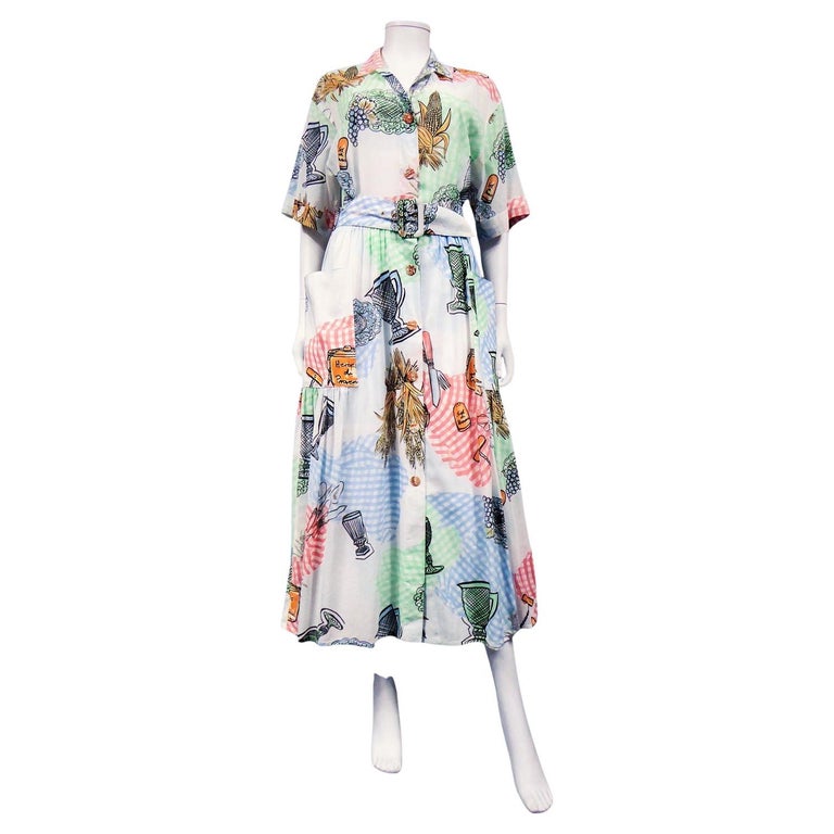 A Louis Féraud Dress in Printed Polyamide Circa 1970 For Sale at