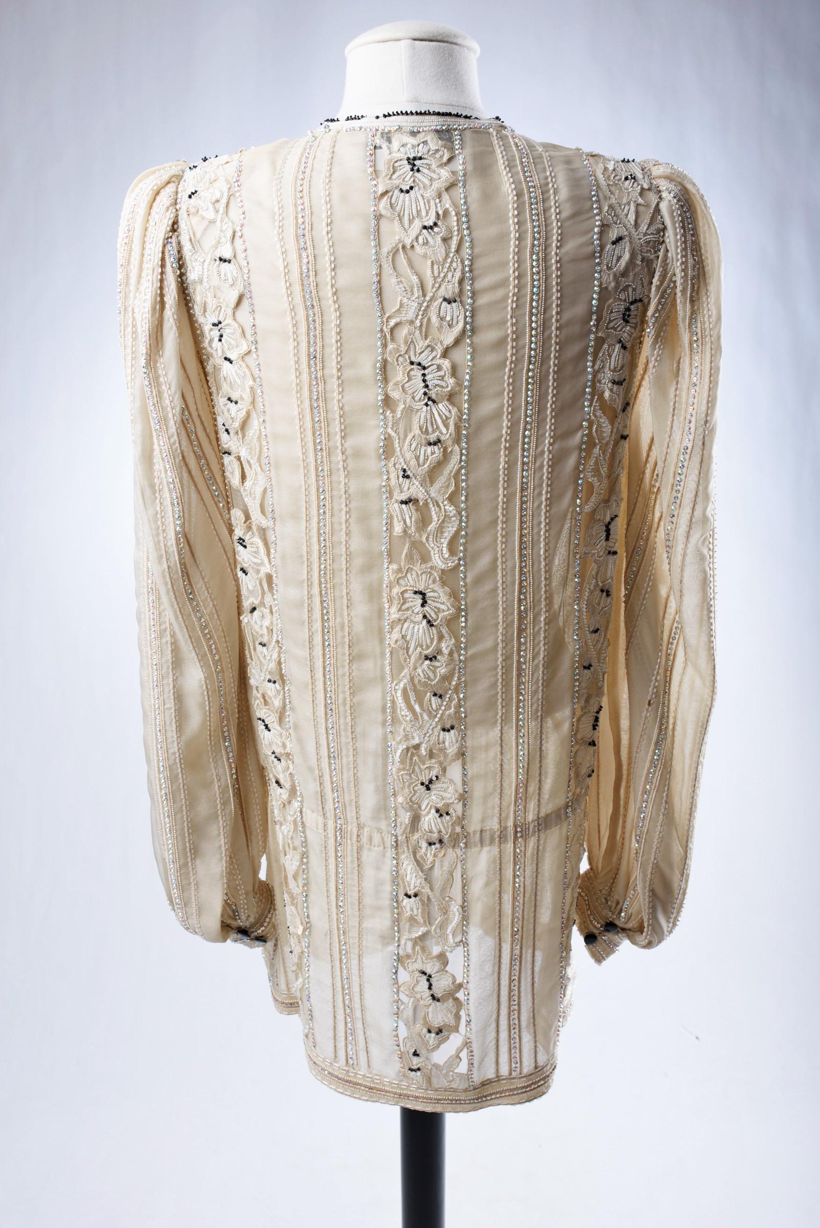 A Louis Féraud Sequin and rhinestone embroidered tunic dress - Fall 1984-1985 For Sale 6