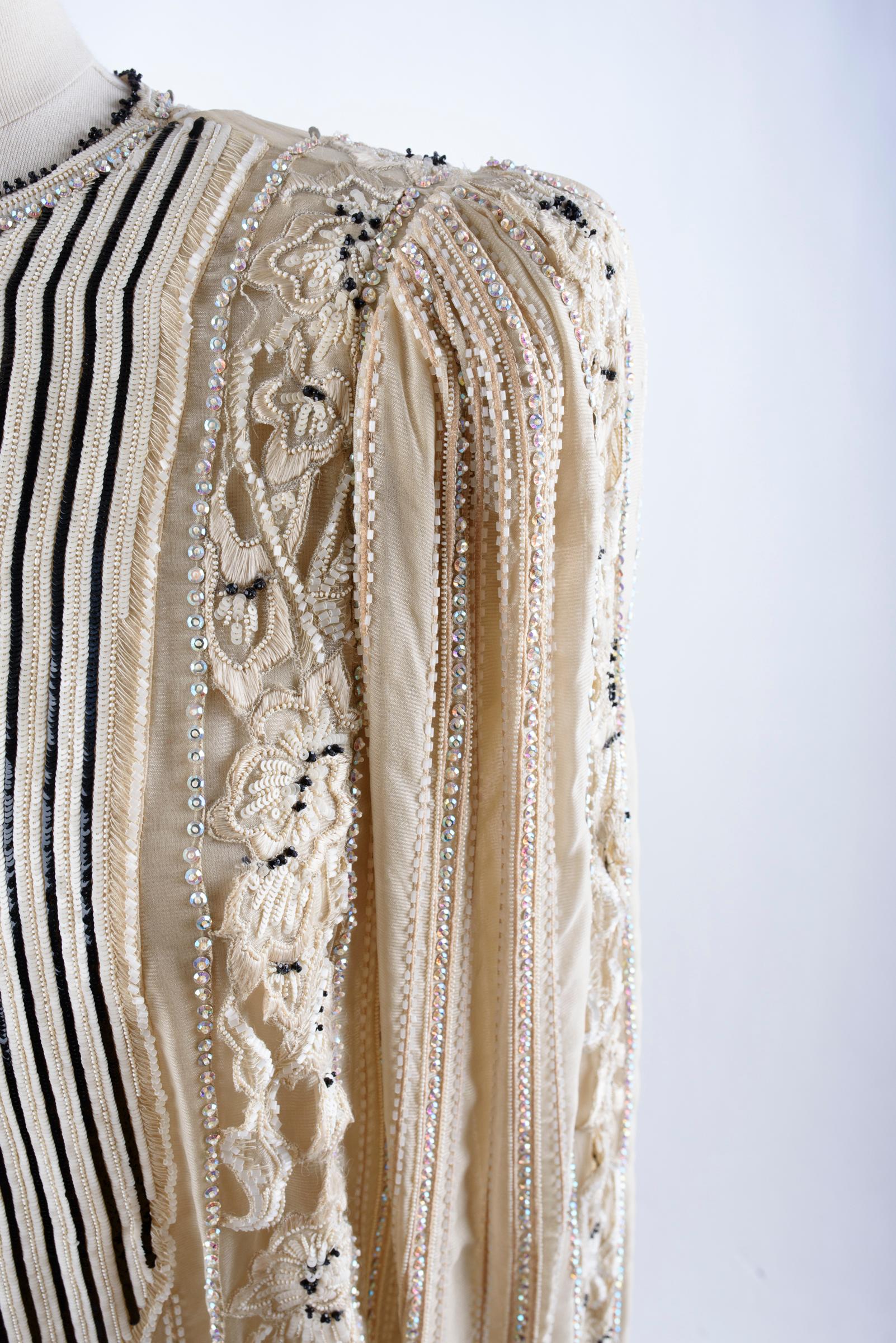 A Louis Féraud Sequin and rhinestone embroidered tunic dress - Fall 1984-1985 For Sale 11