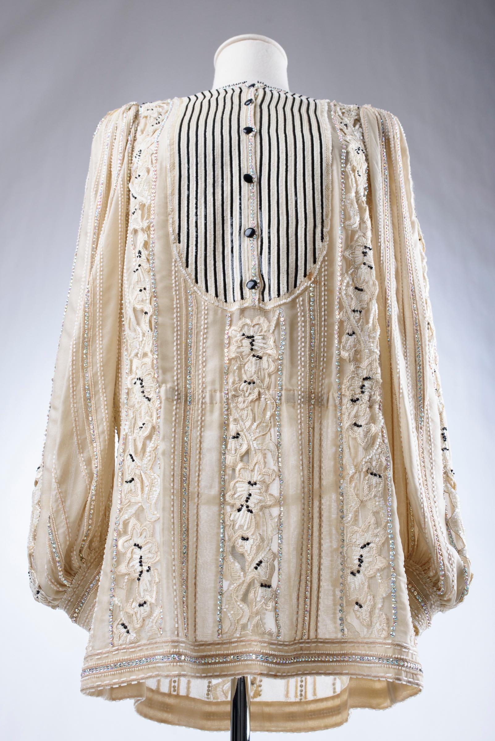 A Louis Féraud Sequin and rhinestone embroidered tunic dress - Fall 1984-1985 For Sale 12