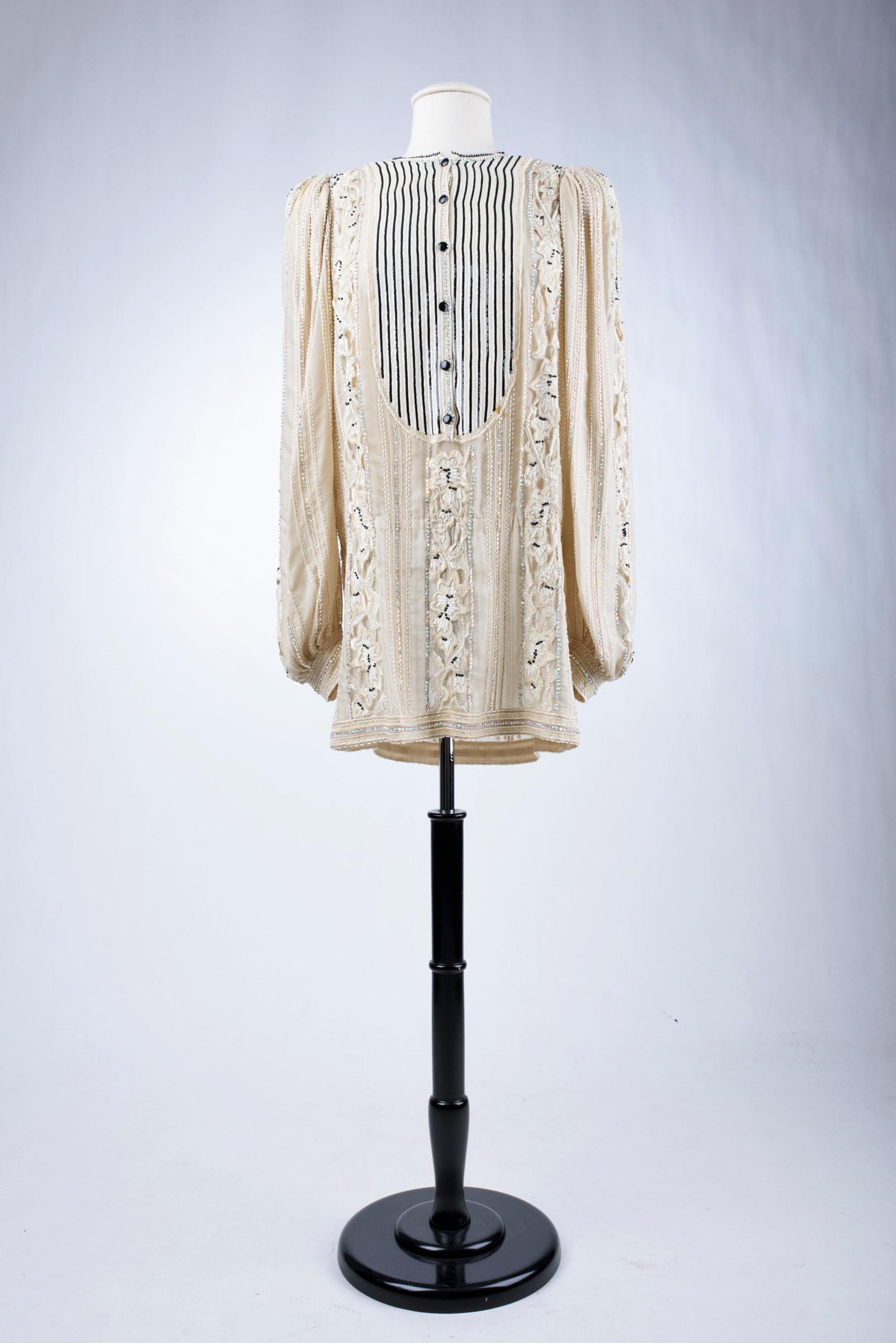 A Louis Féraud Sequin and rhinestone embroidered tunic dress - Fall 1984-1985 In Good Condition For Sale In Toulon, FR