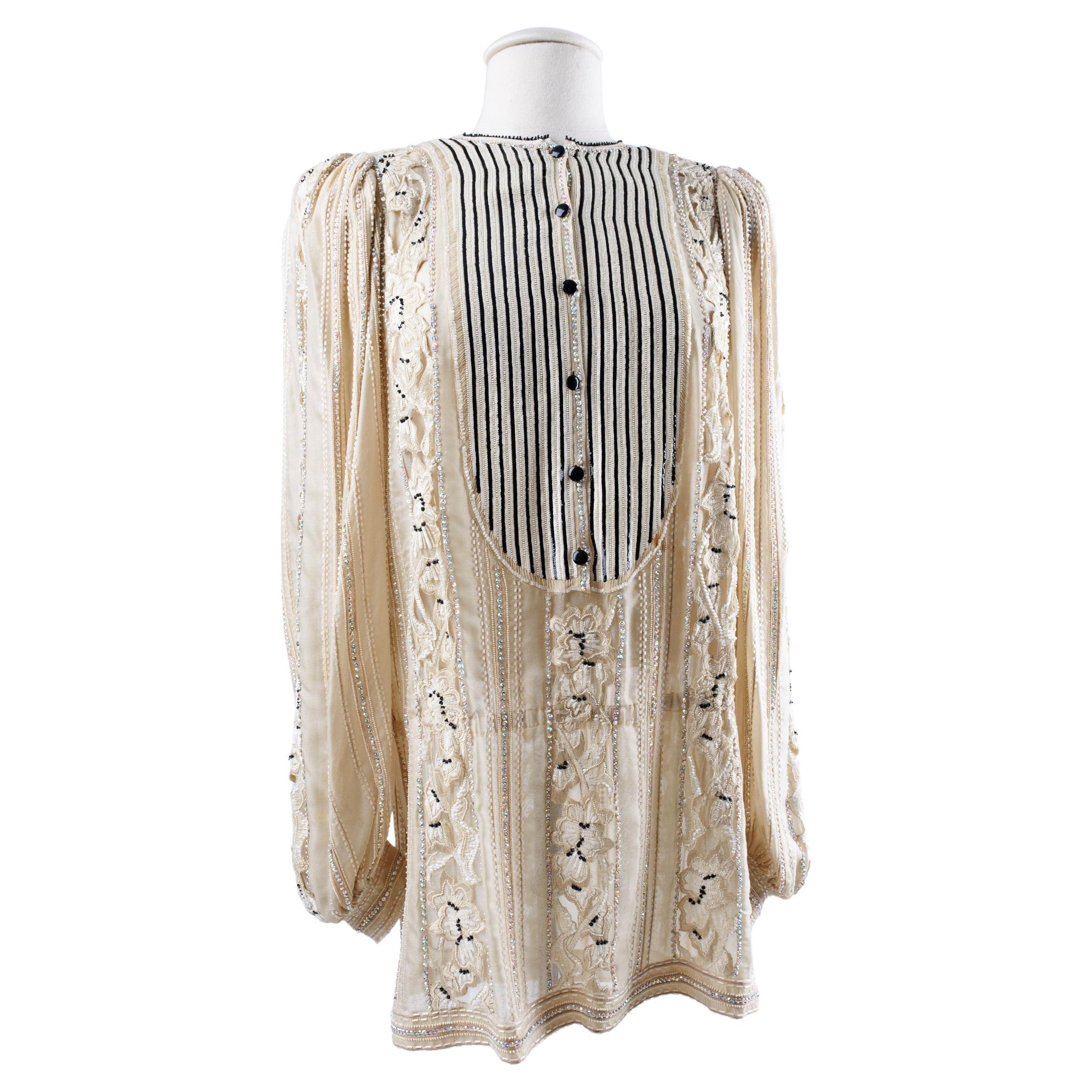 A Louis Féraud Sequin and rhinestone embroidered tunic dress - Fall 1984-1985