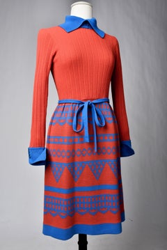 A Louis Féraud wool knit Dress by Rembrandt Circa 1975