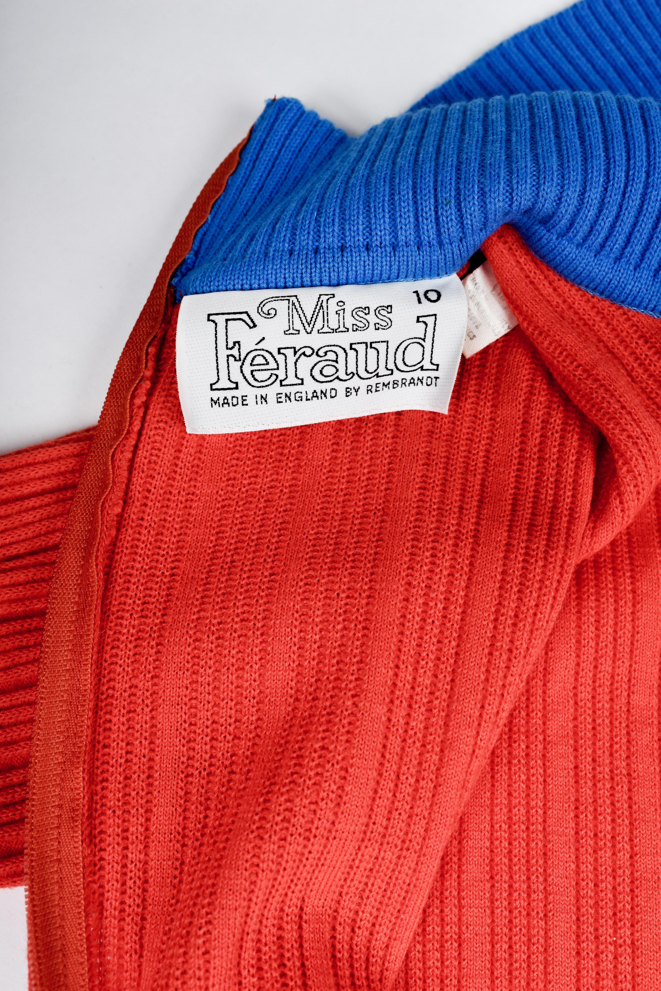 Robe en tricot de laine Louis Féraud par REMBRANDT Circa 1975 Bon état - En vente à Toulon, FR