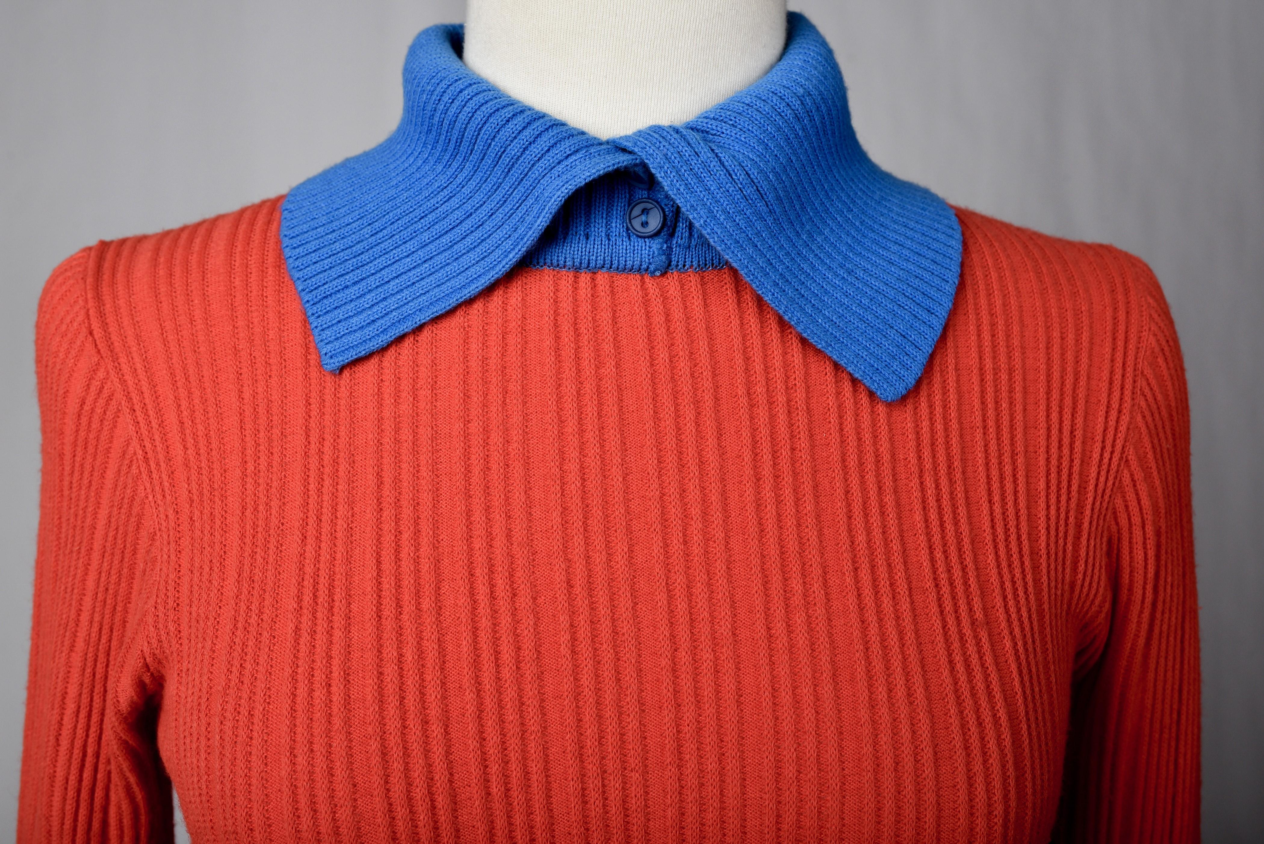 Robe en tricot de laine Louis Féraud par REMBRANDT Circa 1975 en vente 4