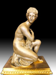 Louis Philippe Gilt and Patinated Bronze Figural Mantel Clock 19th Century