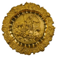 Assiette de présentation en bronze doré Louis-Philippe