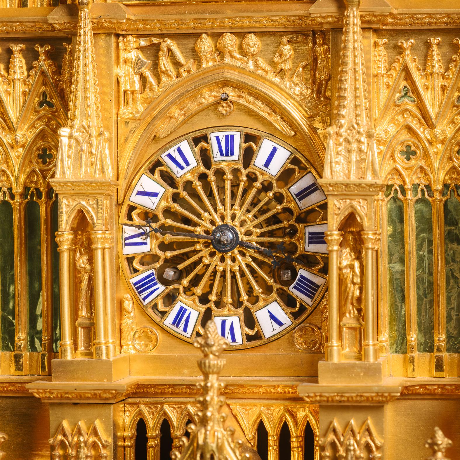Remi Mantel Reims Louis Philippe Gilt-Bronze 'Reims Cathedral' Mantel Clock, Attributed ...