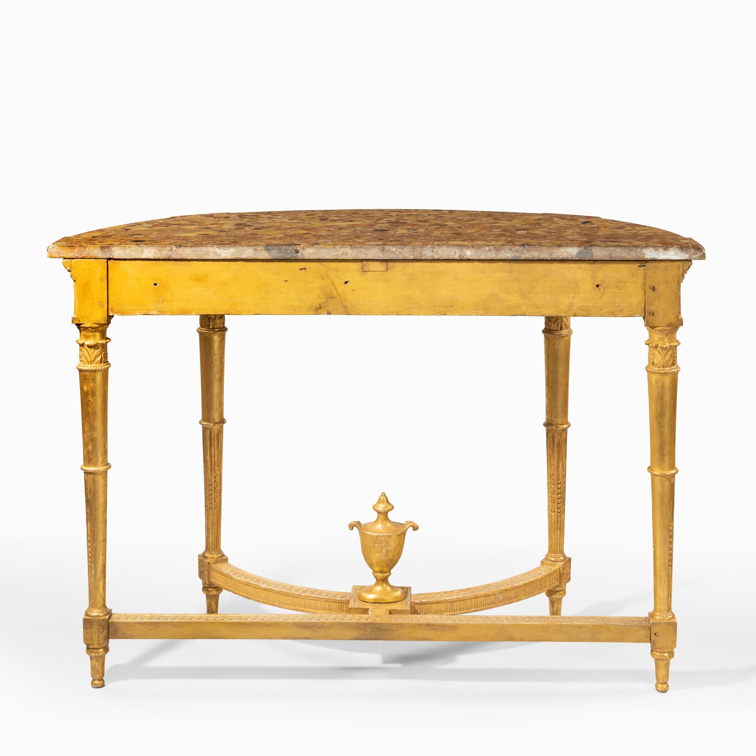 Mid-19th Century Louis Philippe Giltwood Demi-Lune Console Table