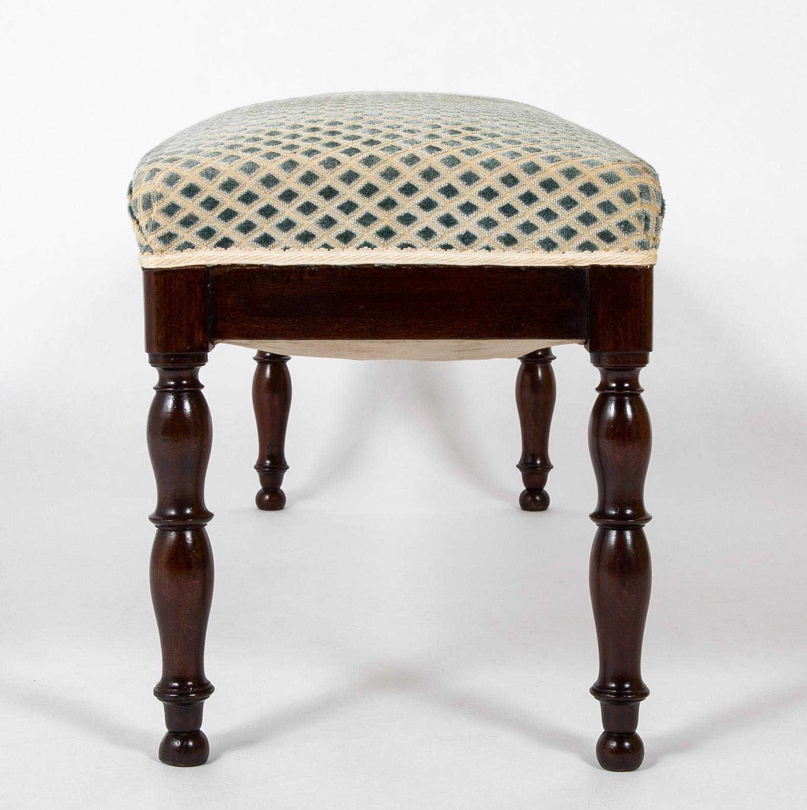 A Louis Philippe Mahogany Upholstered Bench 1