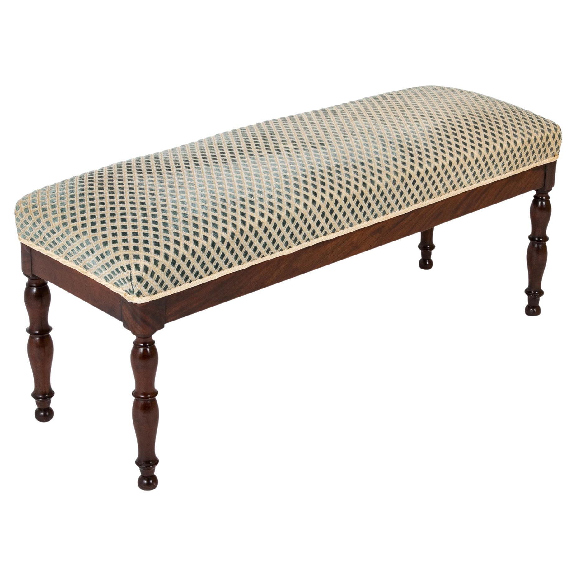 A Louis Philippe Mahogany Upholstered Bench