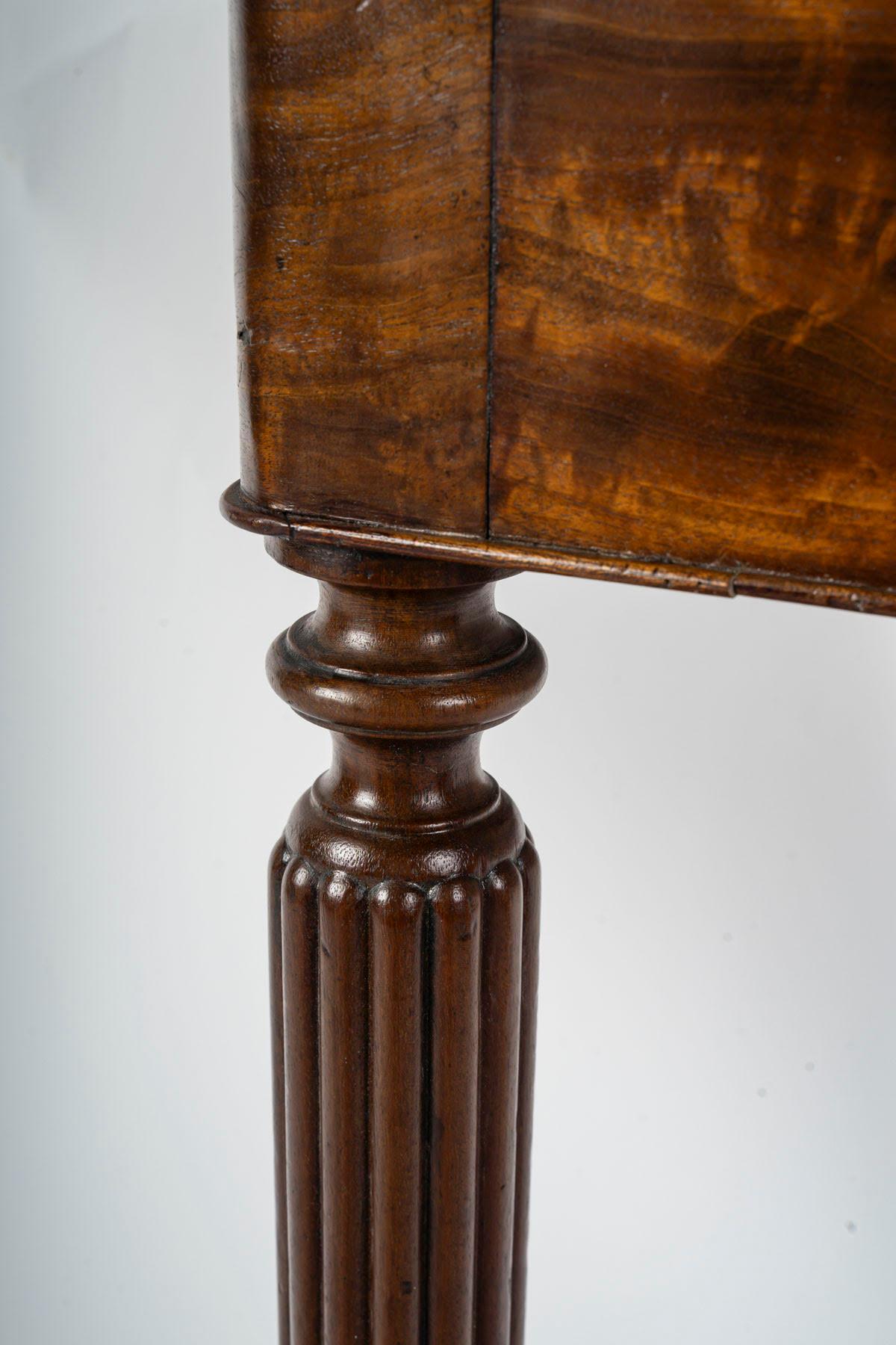 French A Louis Philippe Period Mahogany and Marble Top Console Table, 19th Century. For Sale