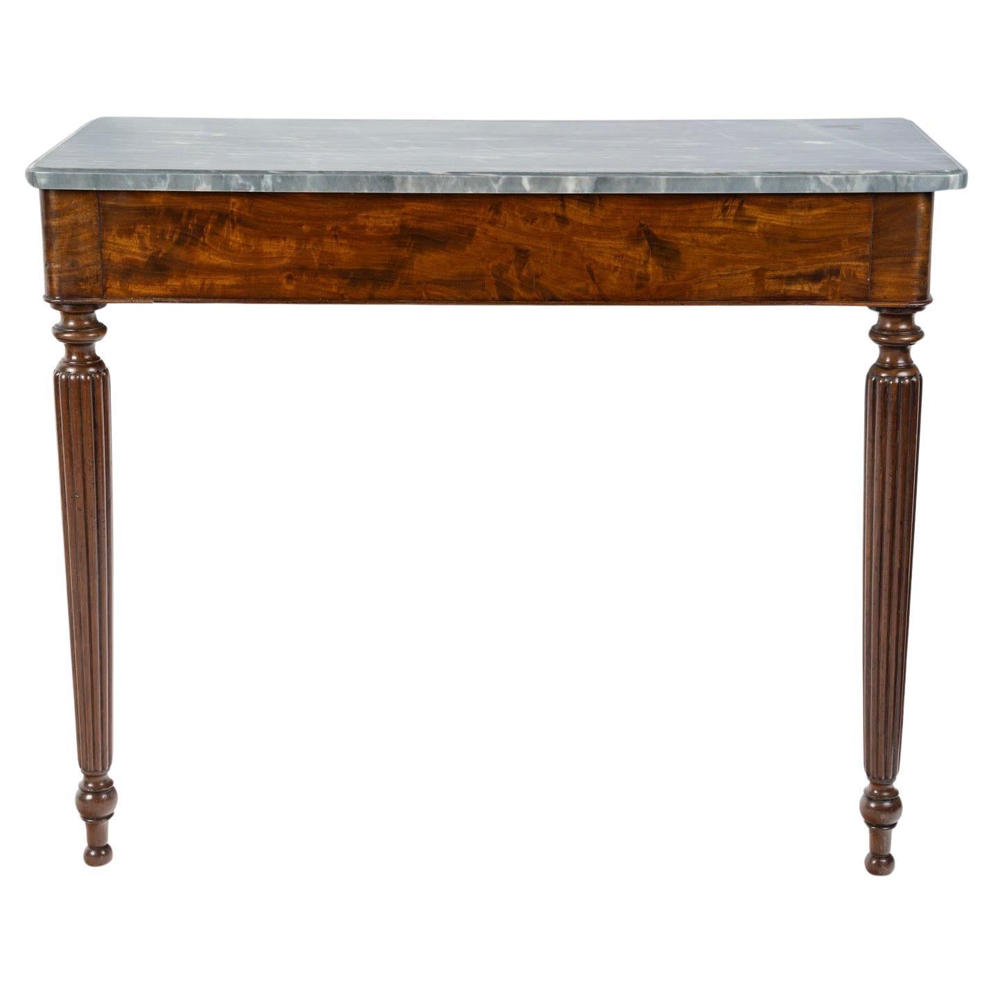 A Louis Philippe Period Mahogany and Marble Top Console Table, 19th Century. For Sale
