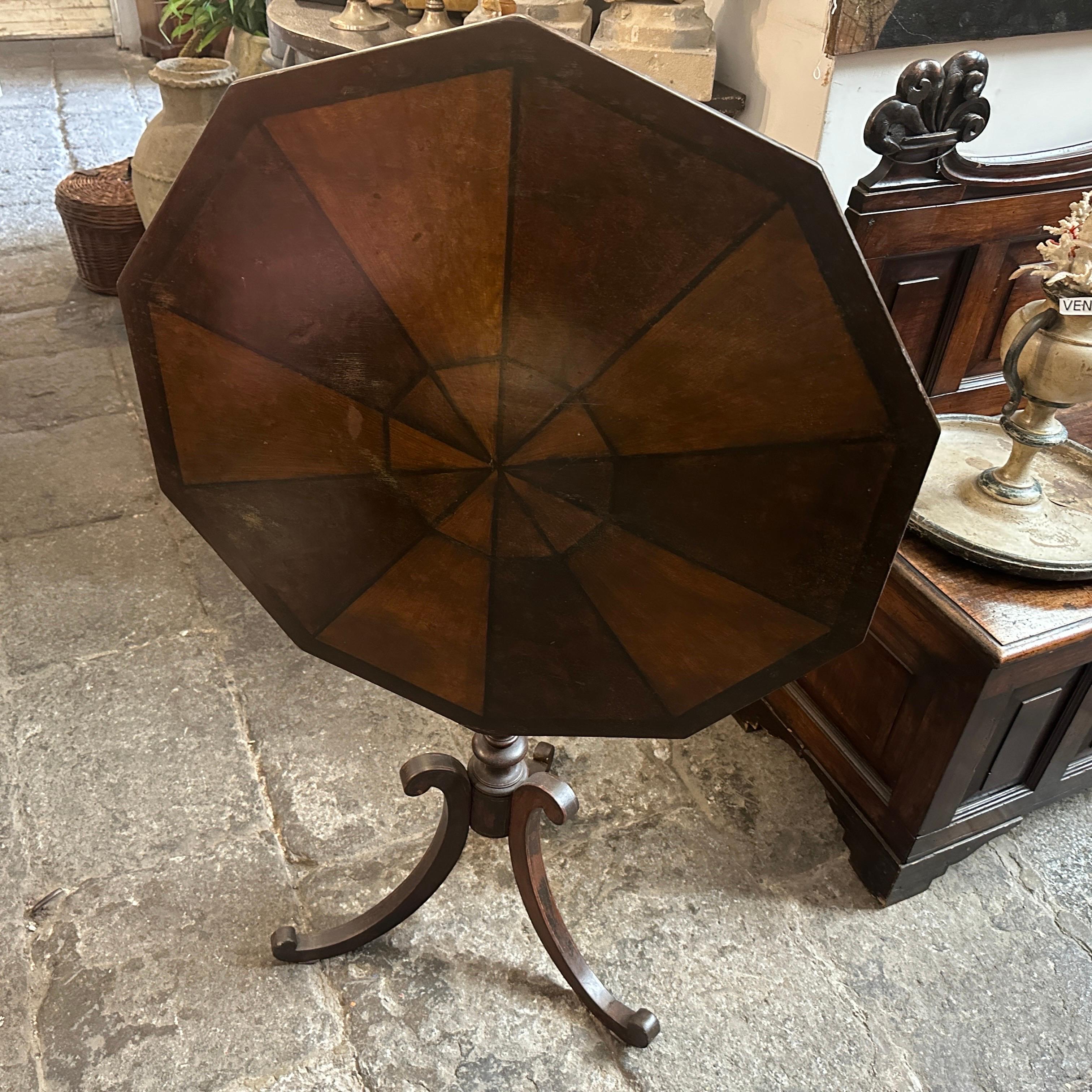 Wood A Louis Philippe Sicilian Octagonal Tilt top Table For Sale