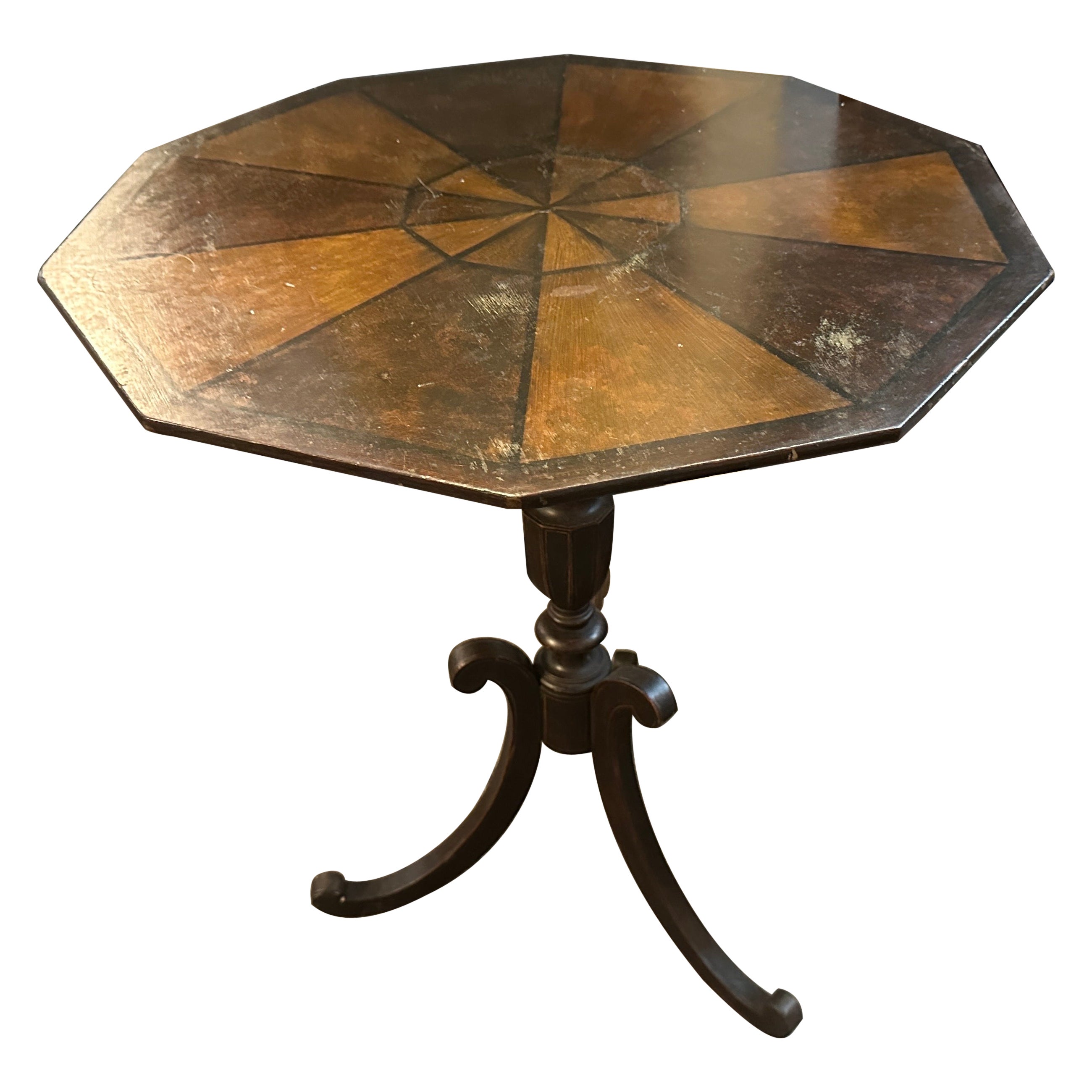 Mesa basculante octogonal siciliana Louis Philippe en venta