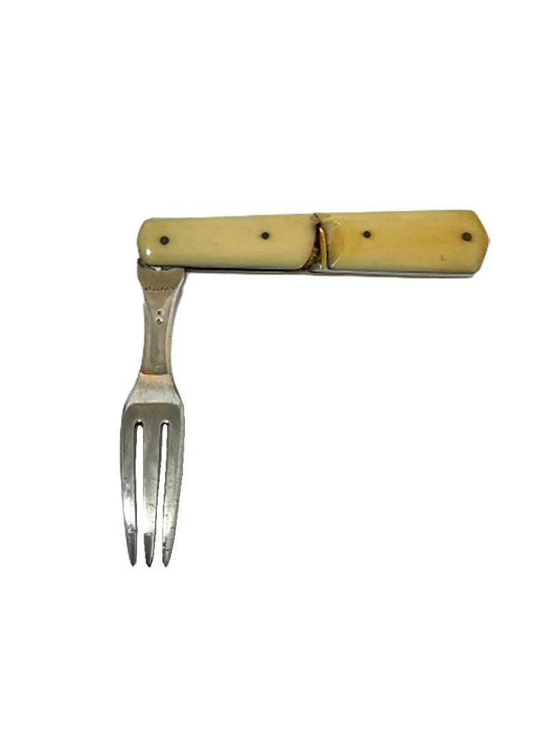 Louis Vuitton silver travelling knife and fork travelling kit