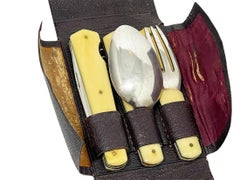 Couverts de voyage en argent Louis Vuitton dans un coffret en cuir