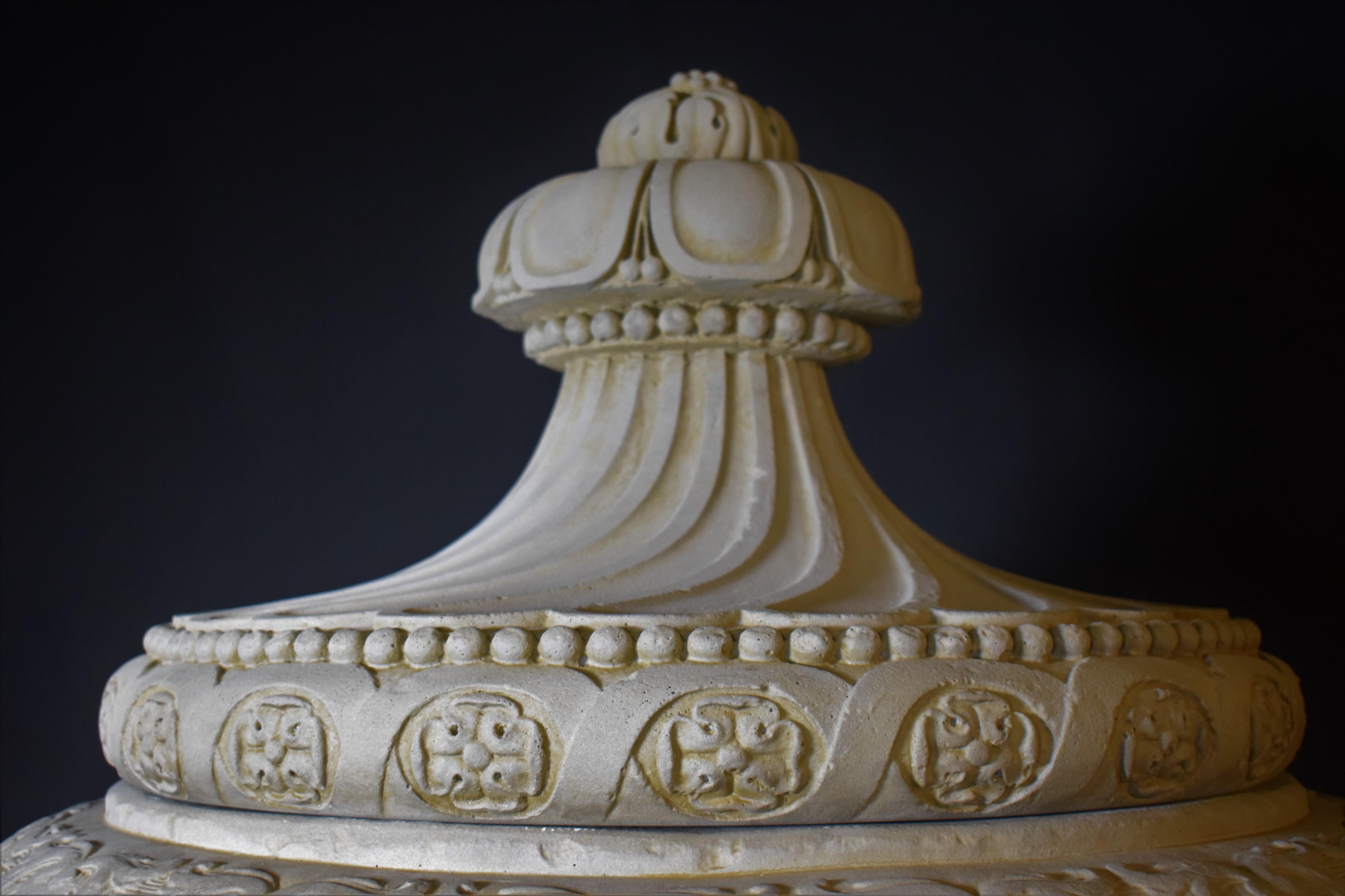 Louis XIV Style Lidded Urn on Pedestal For Sale 2