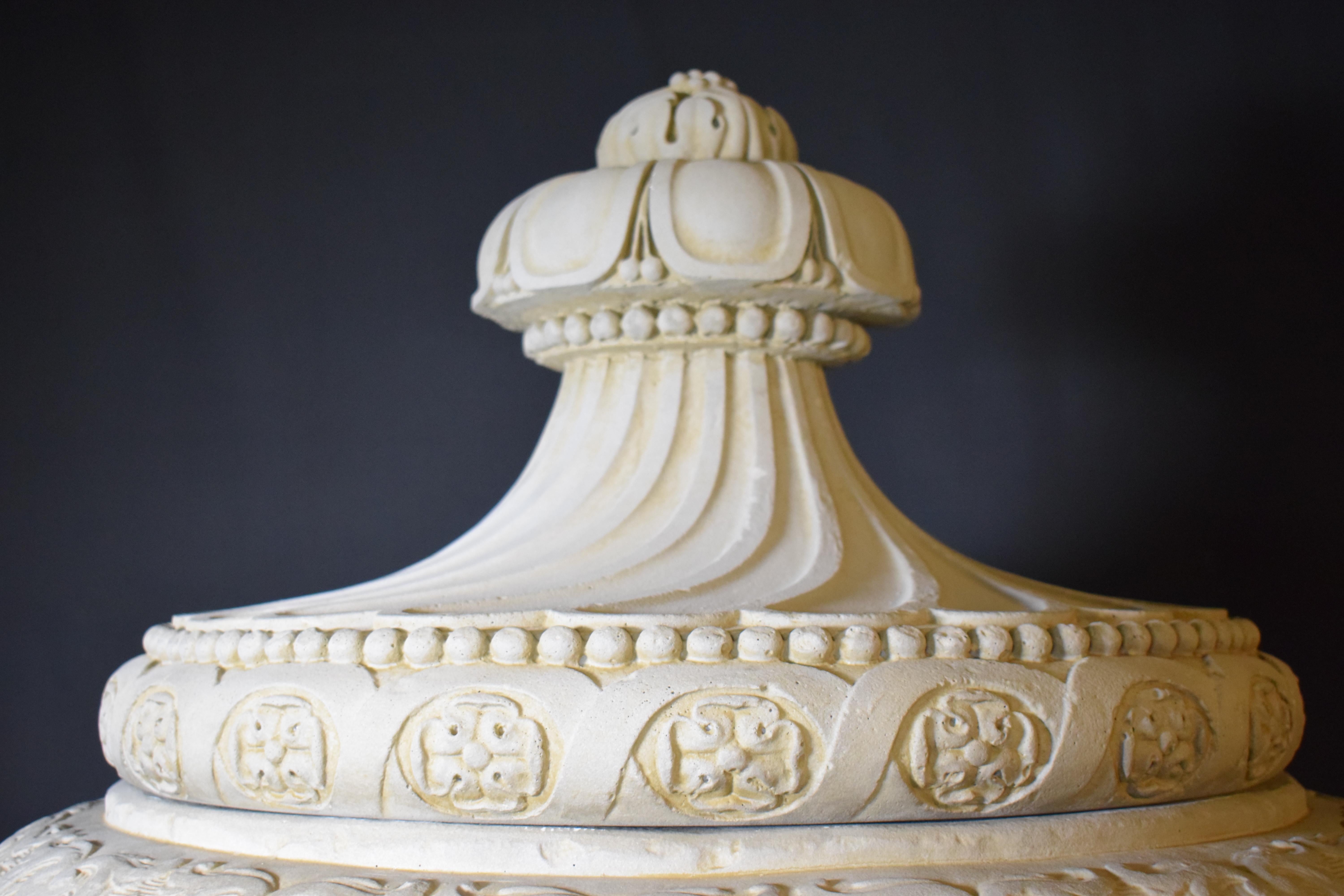 Louis XIV Style Lidded Urn on Pedestal For Sale 3