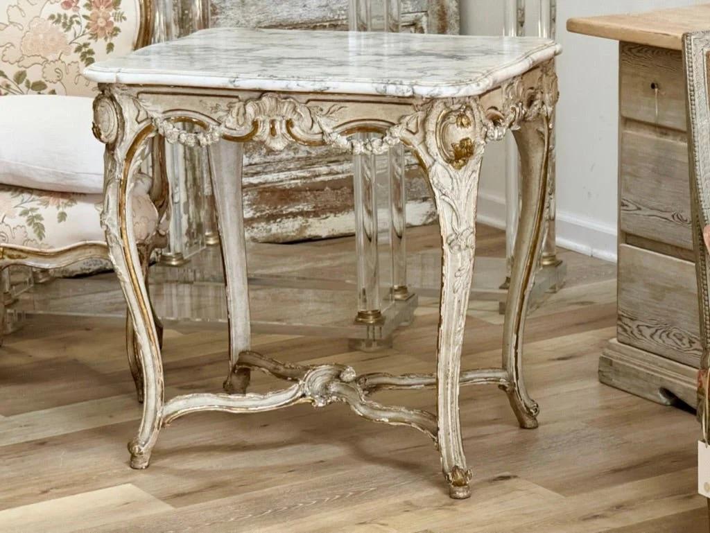 A Louis XV Carved, Parcel Gilt, and Paint Table - signed Lebas
$6,800.00 USD
From $613.76/mo with 
Check your purchasing power
Your purchasing power is

.
See plans

A Louis XV Carved, Parcel Gilt, and Paint Decorated Table de Milieu, or side or