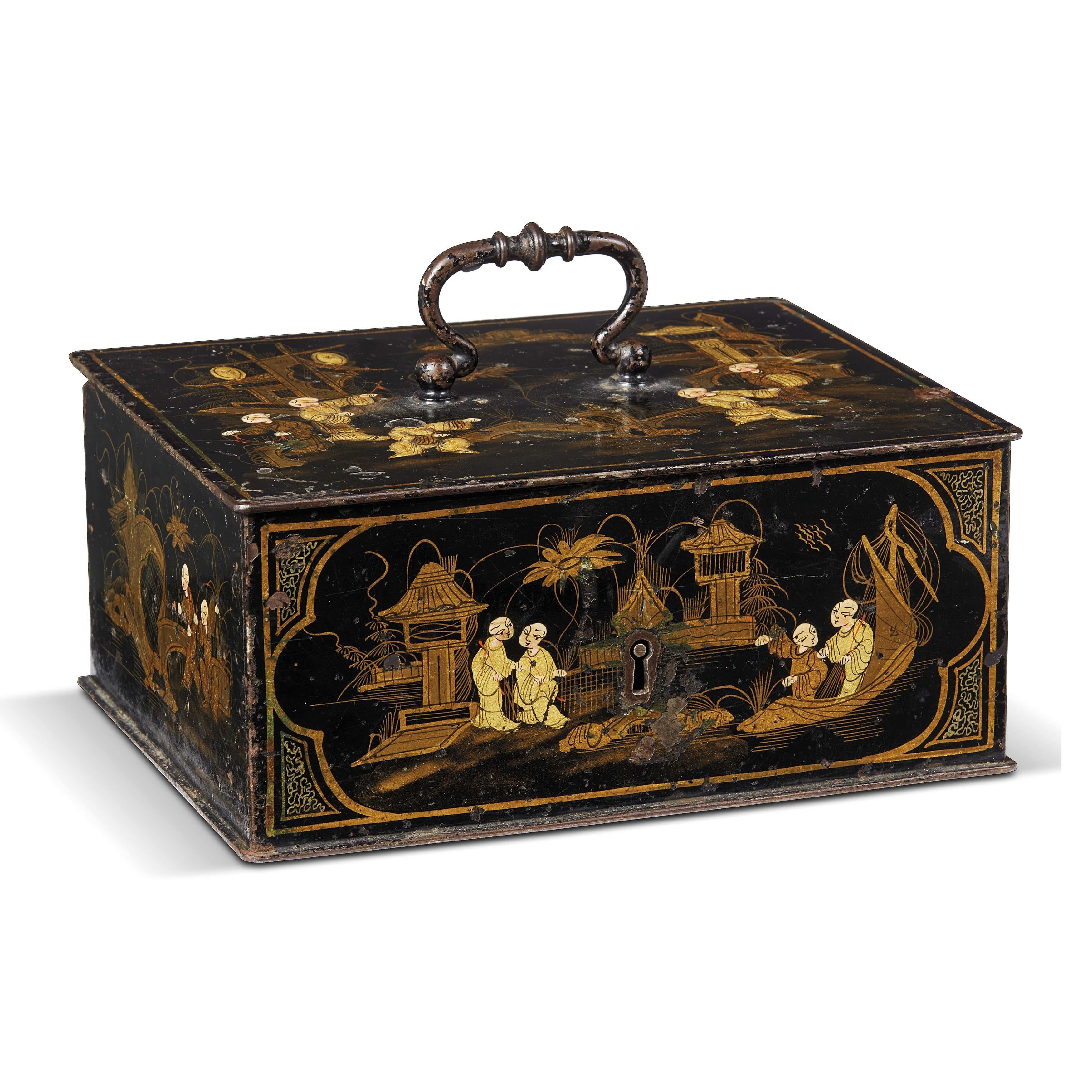 Français Coffret à dôme doré Louis XV en laque japonaise, première moitié du 18ème siècle en vente