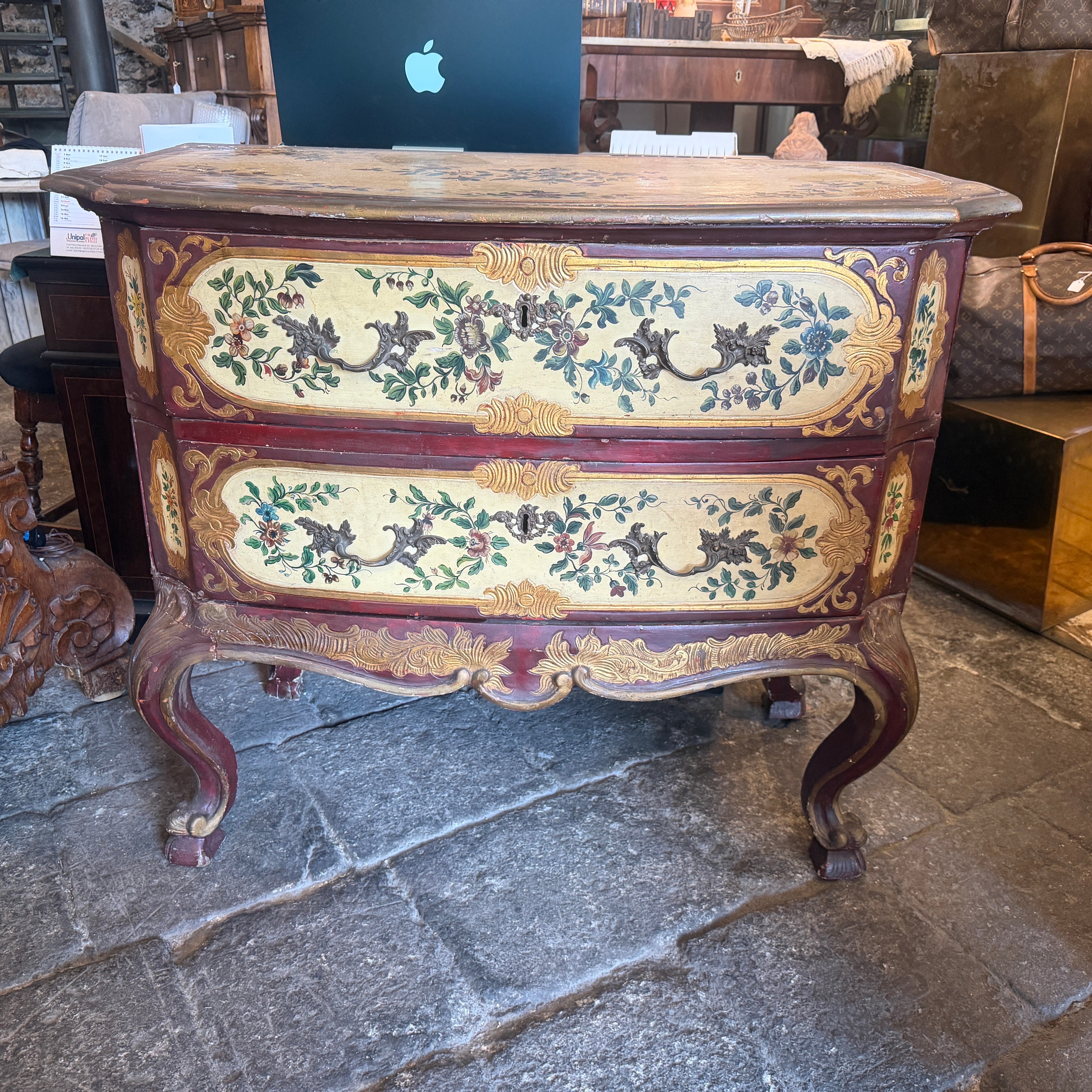 A Louis XV Lacquered Wood Venetian Commode in Original Condition For ...