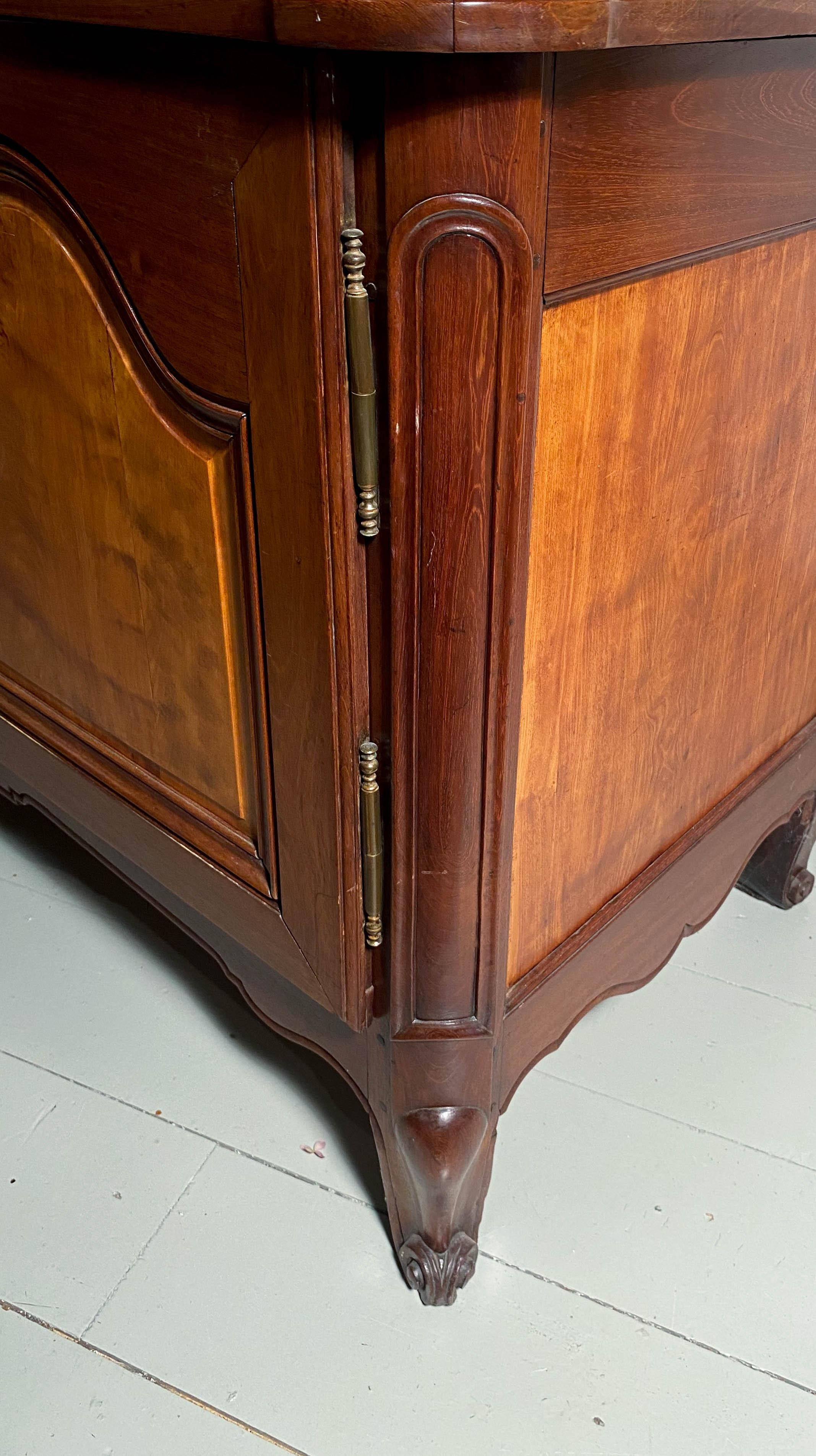A Louis XV Mahogany Buffet with Bois Citronnier Panels For Sale 2