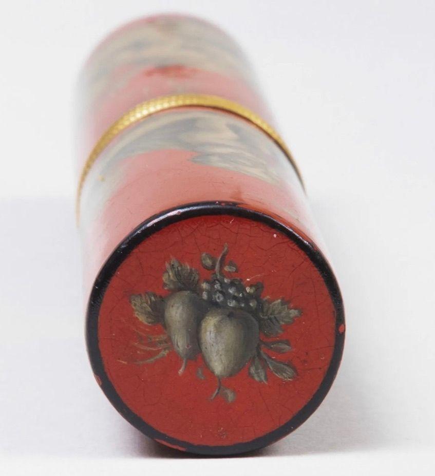 18th Century and Earlier Louis XV Orange/Red Ground Lacquer Etui, Mid-18th Century For Sale