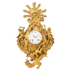 Louis XV Ormolu Cartel Clock Approximately 1745