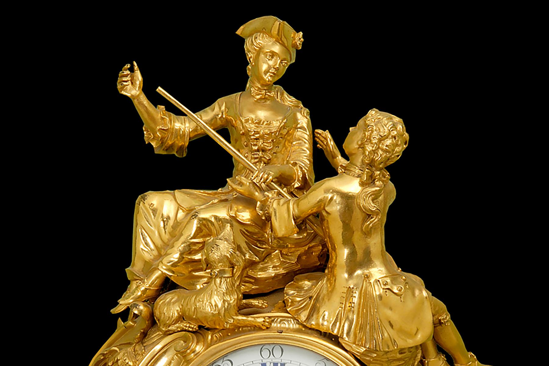 French Louis XV Ormolu Cartel Clock by Henri-Charles Balthazar For Sale