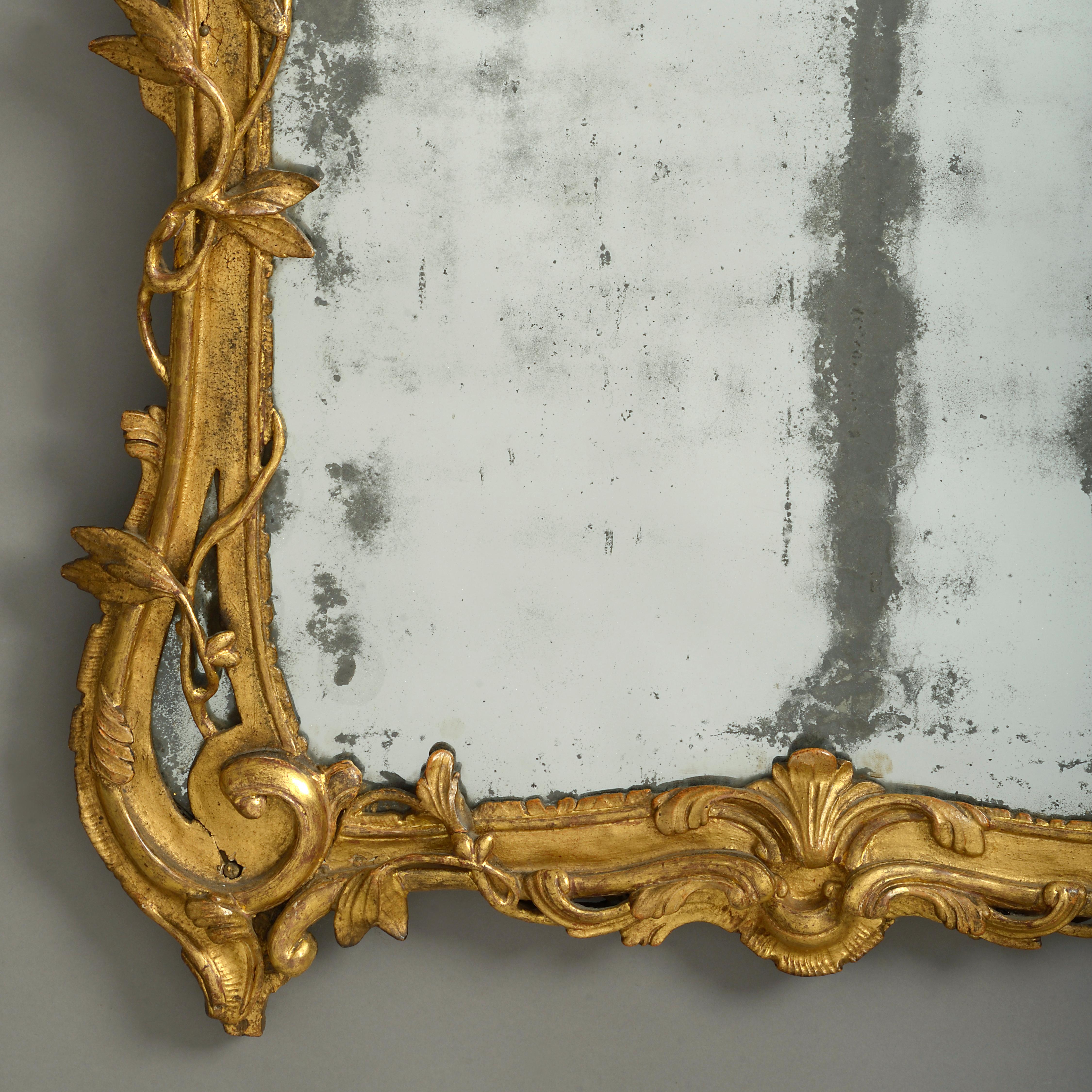 French Louis XV Period Giltwood Mirror