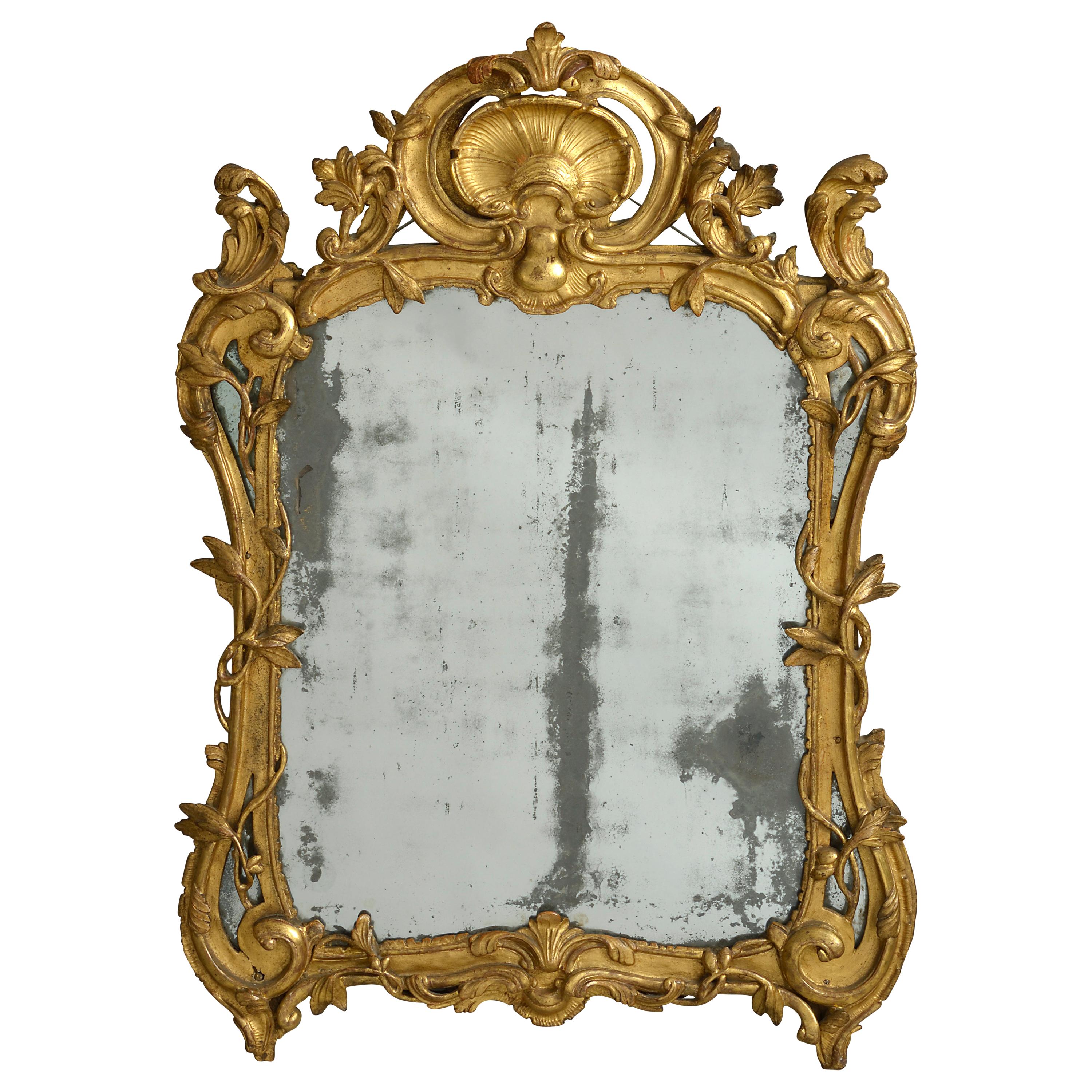 Louis XV Period Giltwood Mirror