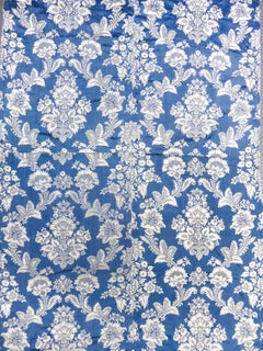 A  French Louis XV Reversible Silk Lampas Panel- France Lyon Circa 1730/1750