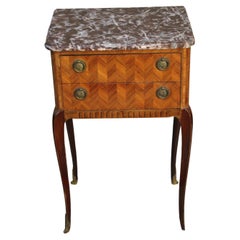 Louis XV Style 19th Century Marquetry Side Commode