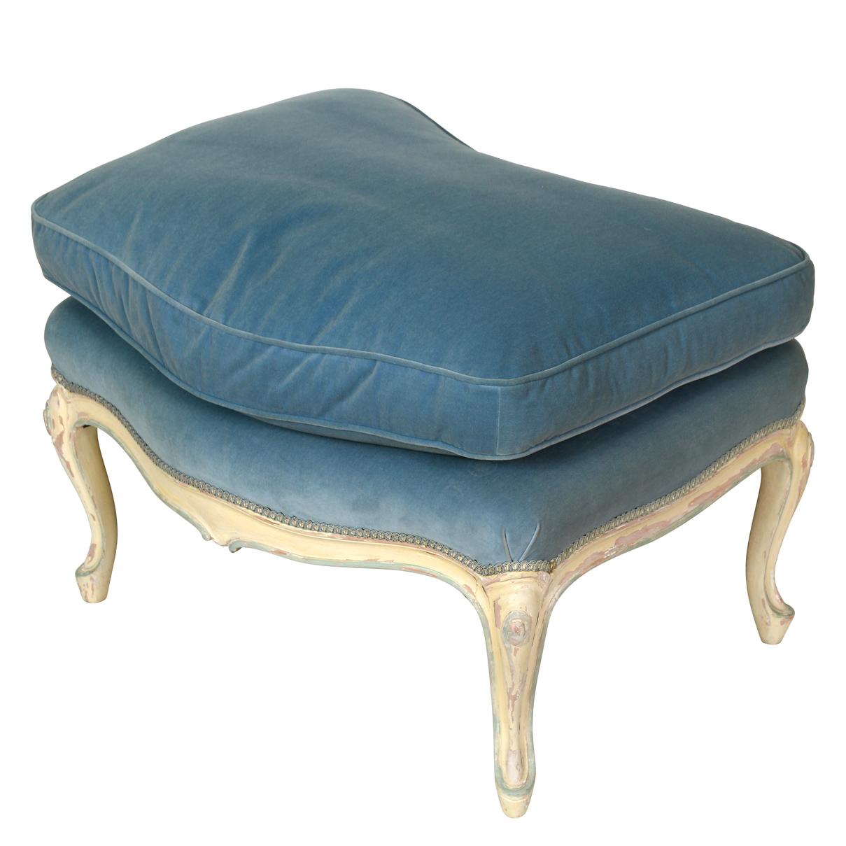 A Louis XV Style Bergere and Ottoman In Good Condition In New York, NY